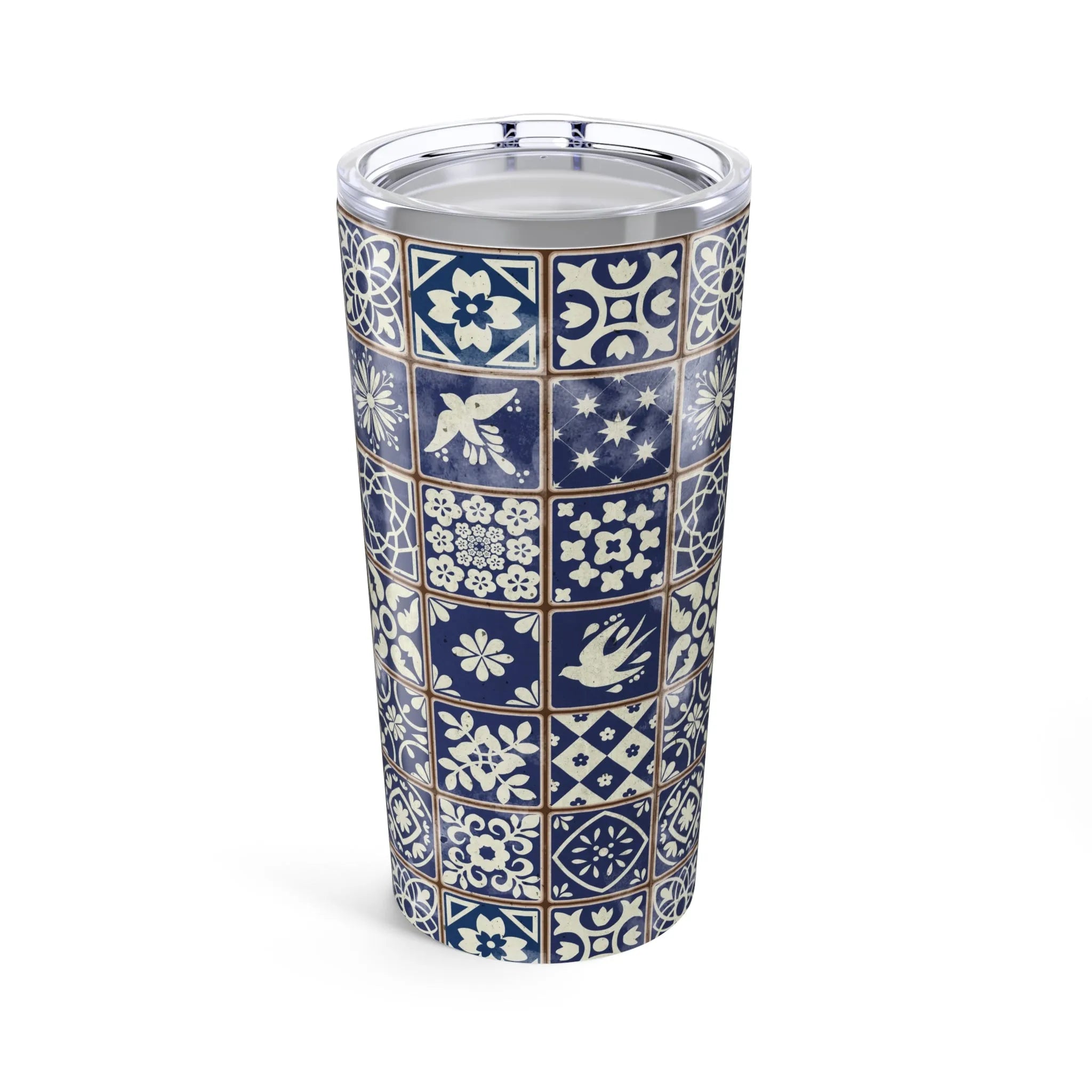 Portuguese Blue Azulejo Tile Tumbler - The Global Wanderer