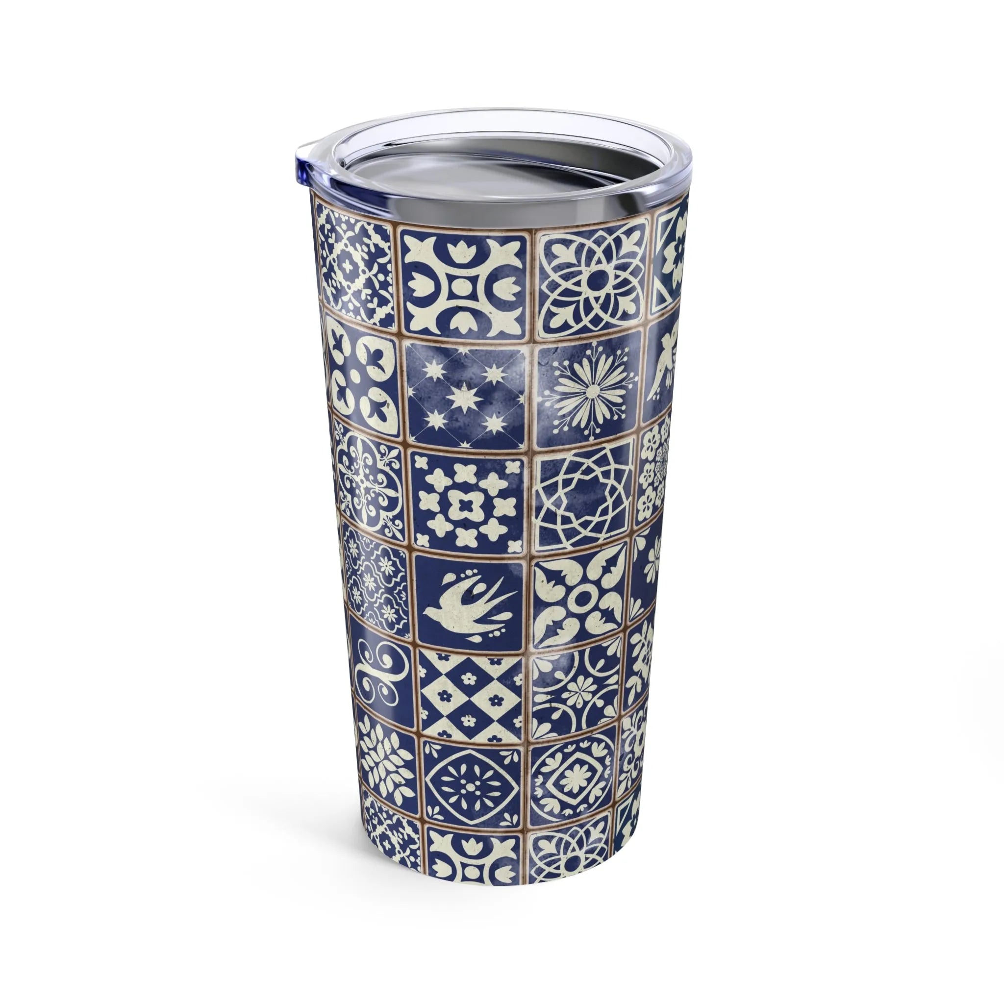 Portuguese Blue Azulejo Tile Tumbler - The Global Wanderer