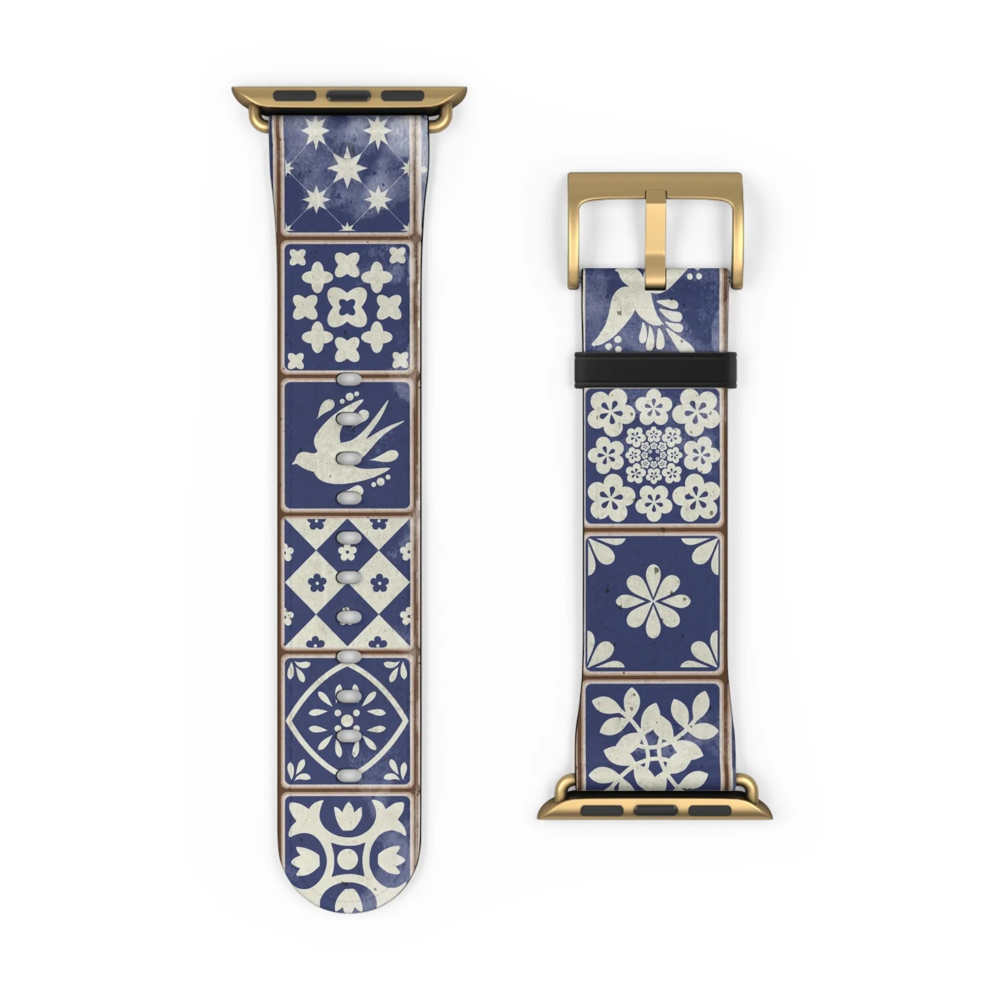 Portuguese Blue Azulejo Tile Watch Band - The Global Wanderer