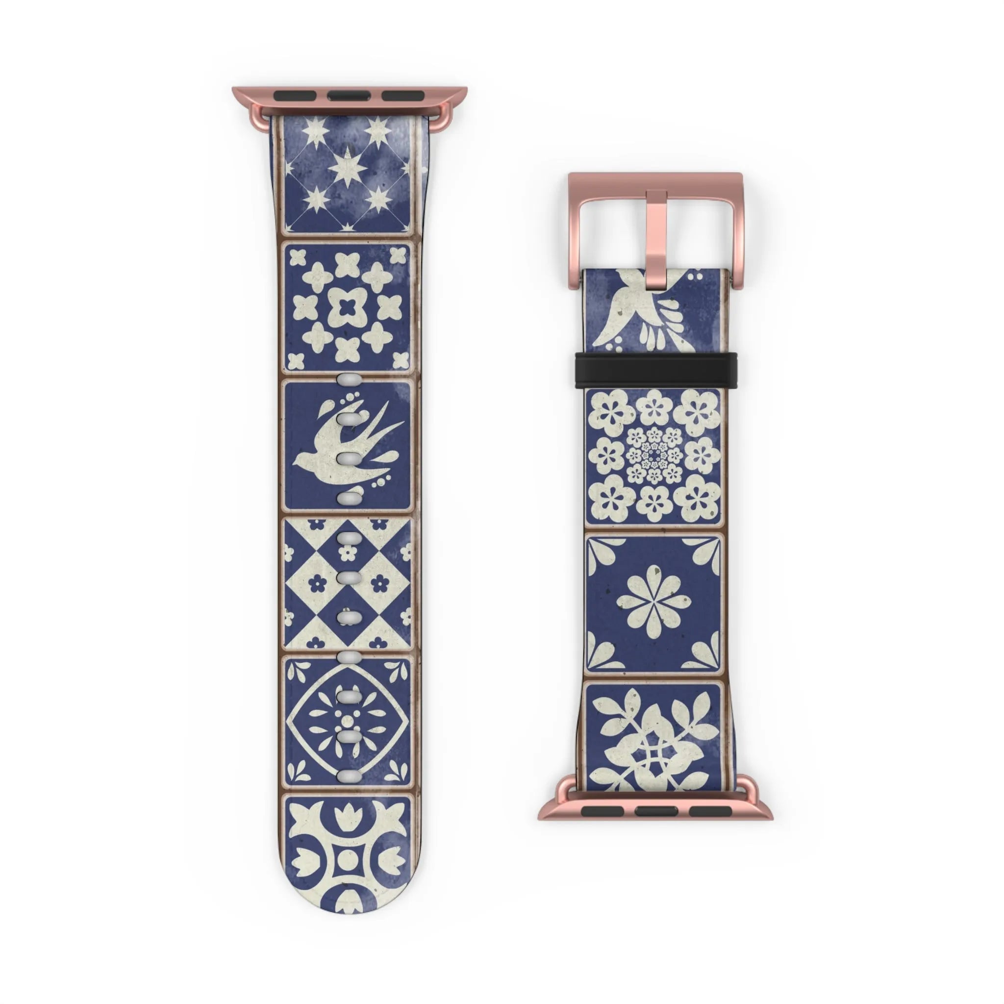 Portuguese Blue Azulejo Tile Watch Band - The Global Wanderer