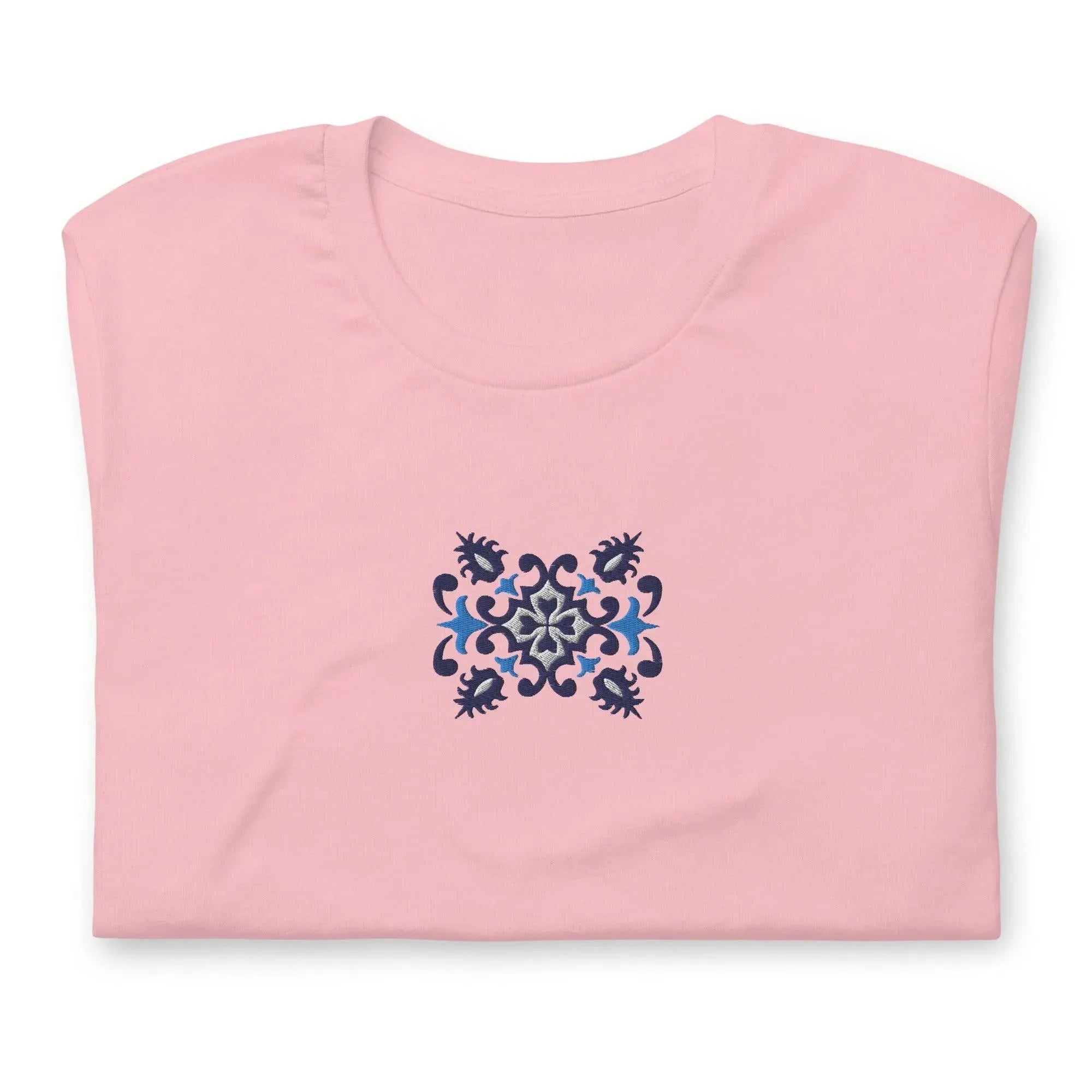 Portuguese Azulejo Tile Embroidered T-shirt - The Global Wanderer