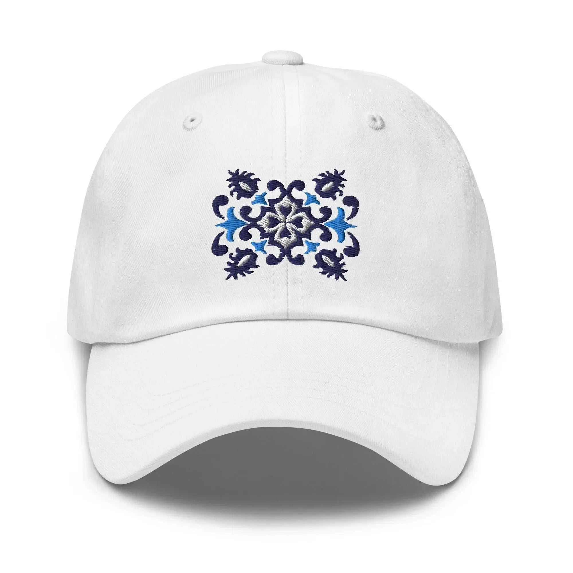 Portuguese Azulejo Tile Motif Embroidered Dad Hat - The Global Wanderer