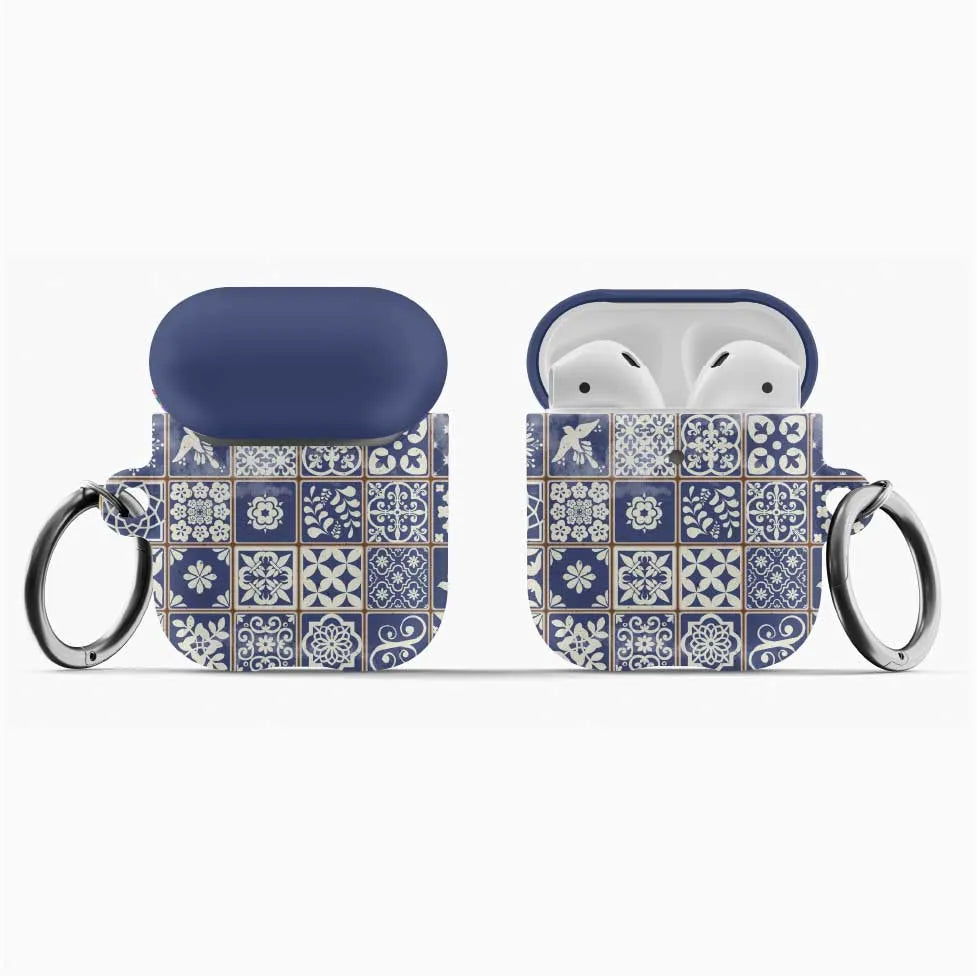 Portuguese Blue Azulejo Tile AirPod Case - The Global Wanderer