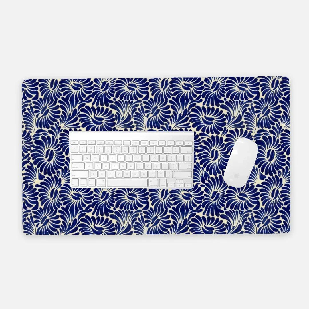 Puebla Talavera Tile Desk Mat - The Global Wanderer