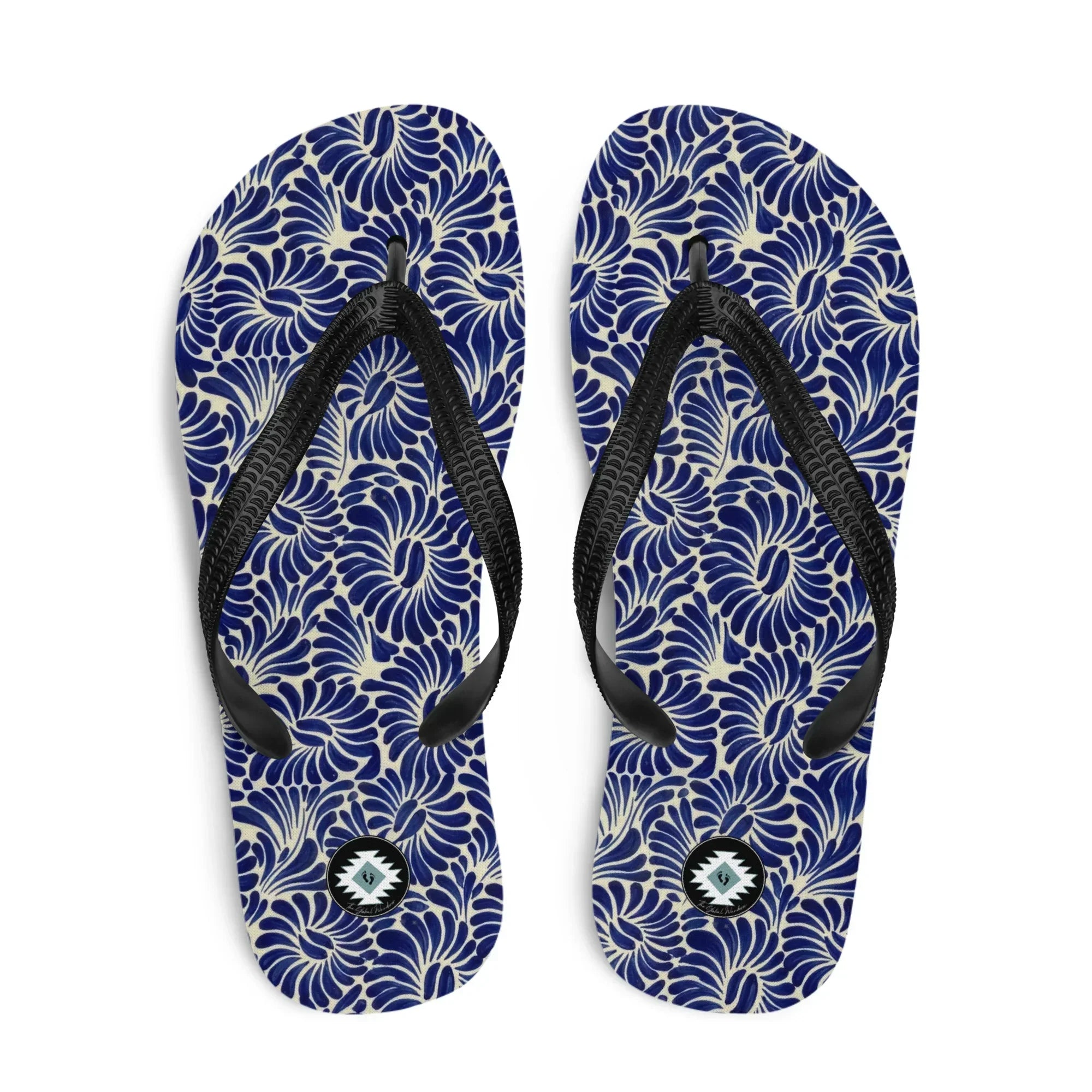 Puebla Talavera Tile Flip Flops - The Global Wanderer
