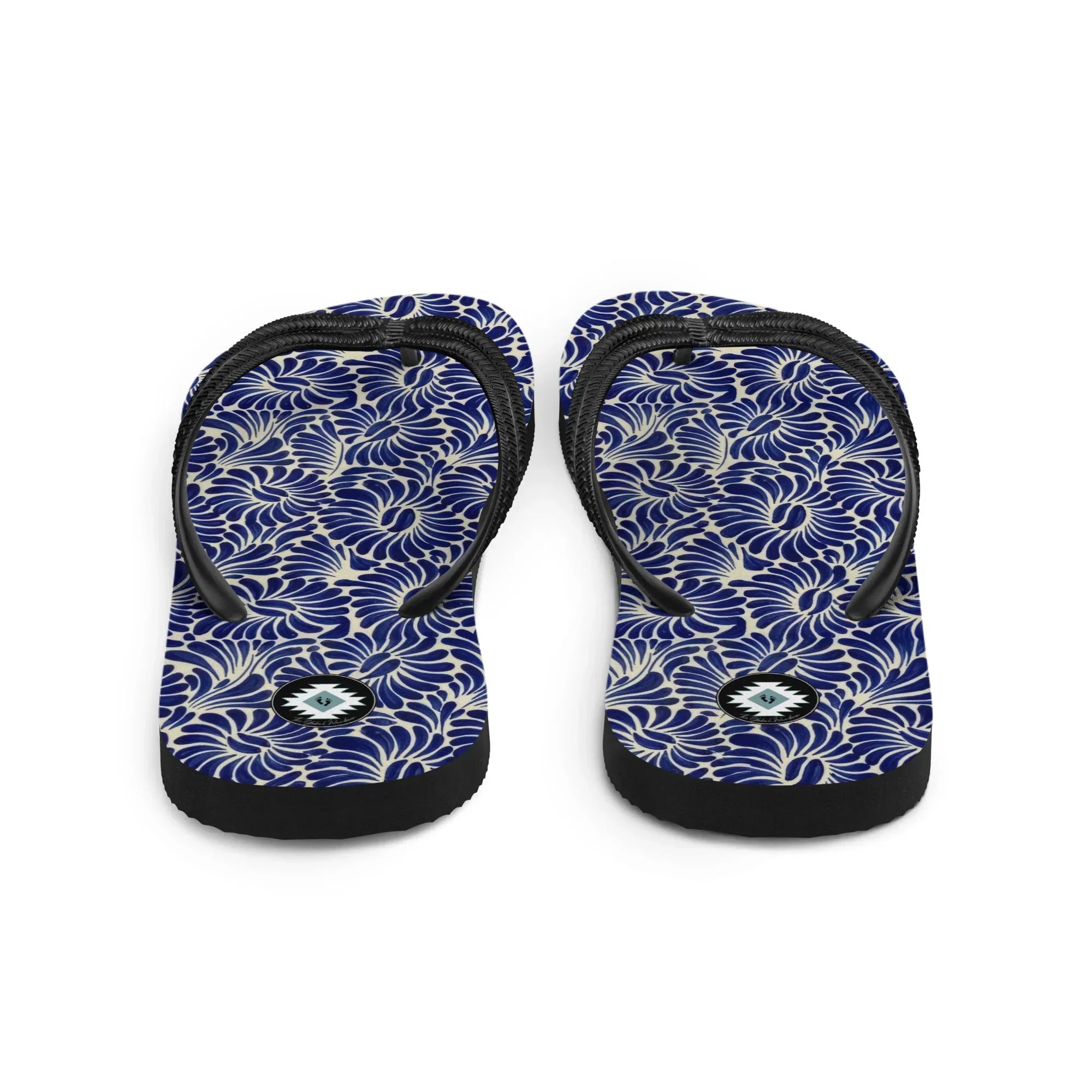 Puebla Talavera Tile Flip Flops - The Global Wanderer