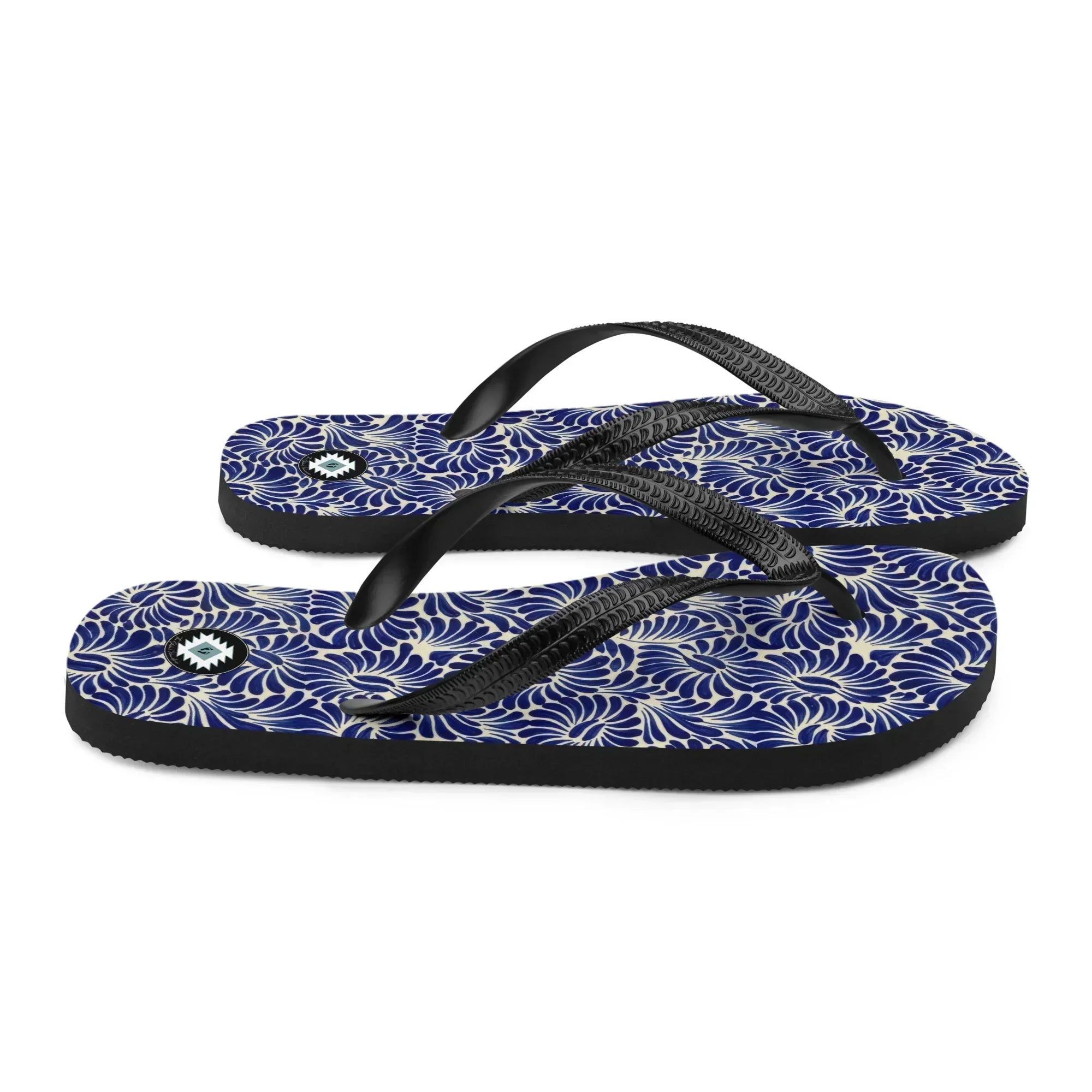 Puebla Talavera Tile Flip Flops - The Global Wanderer