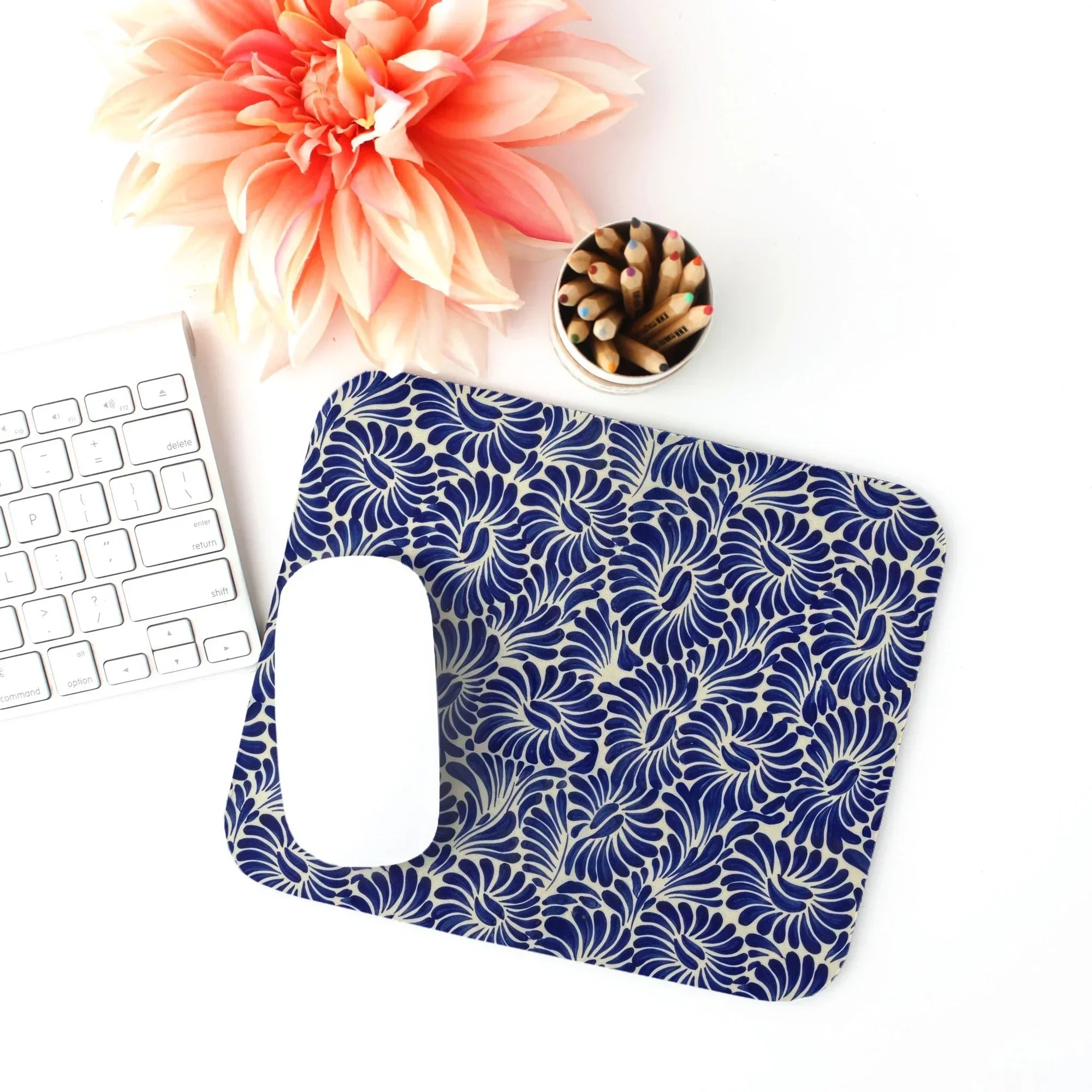 Puebla Talavera Tile Mouse Pad - The Global Wanderer