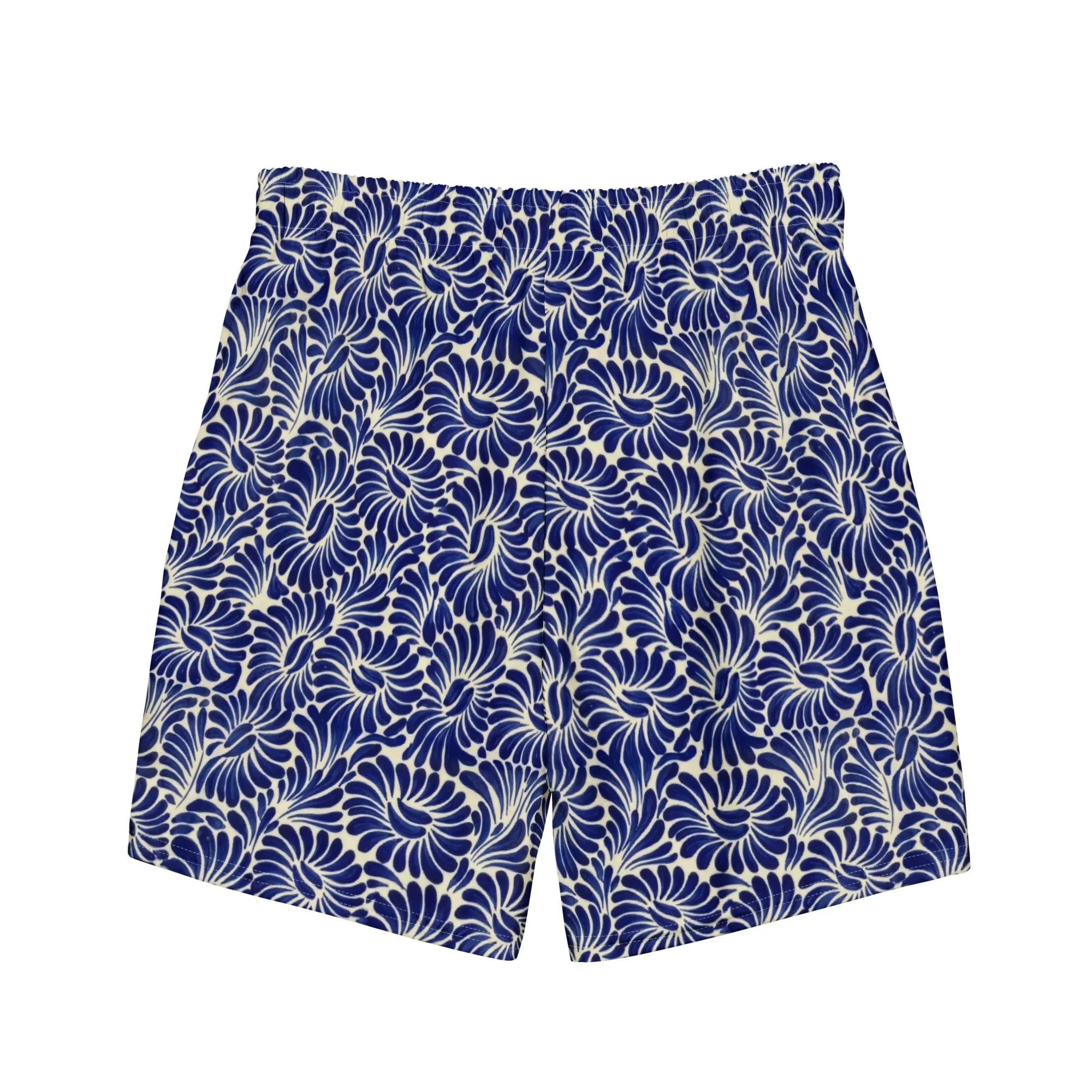 Puebla Talavera Tile Recycled Swim Trunks - The Global Wanderer