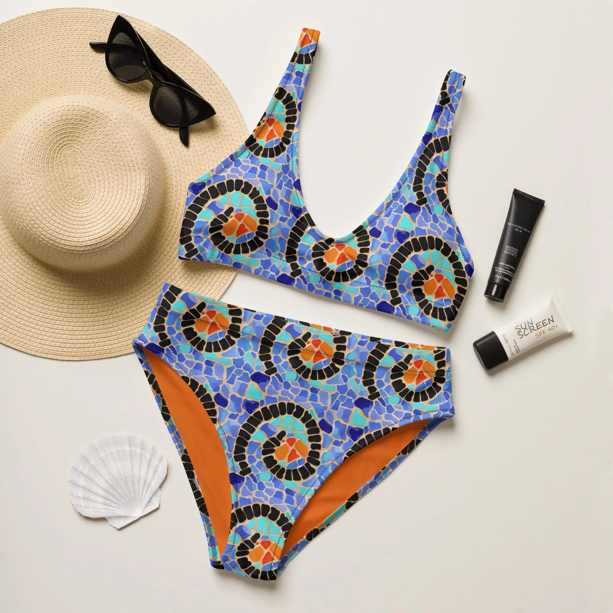 Reus Twirl Mosaic Recycled High-Waisted Bikini - The Global Wanderer
