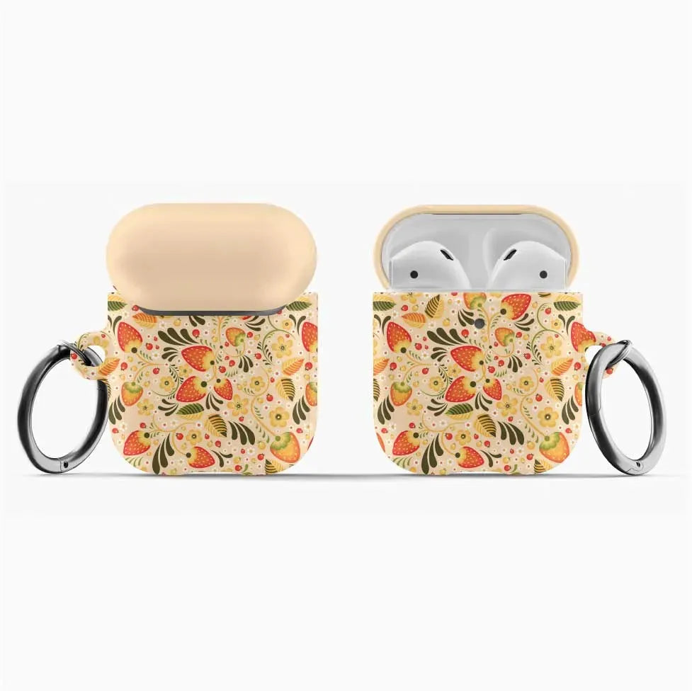 Russian Beige Khokhloma AirPod Pro Case - The Global Wanderer