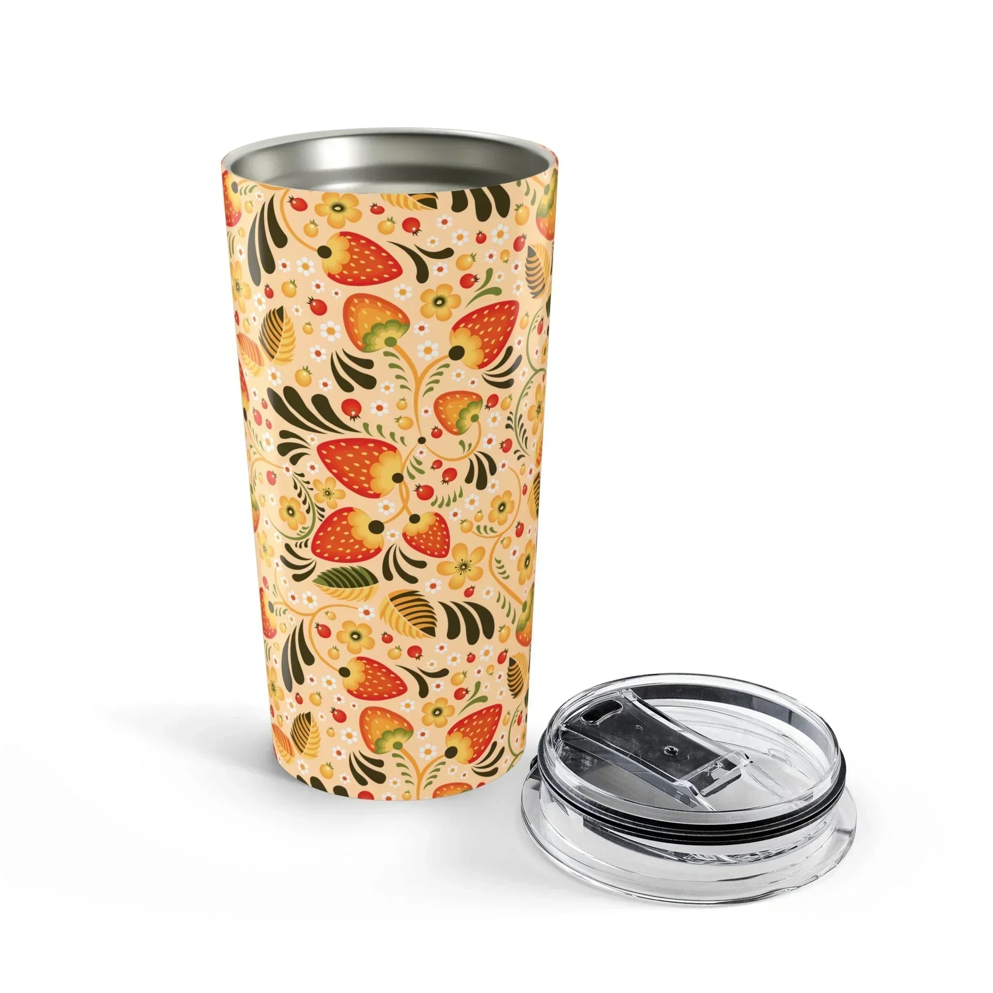 Russian Beige Khokhloma Tumbler - The Global Wanderer