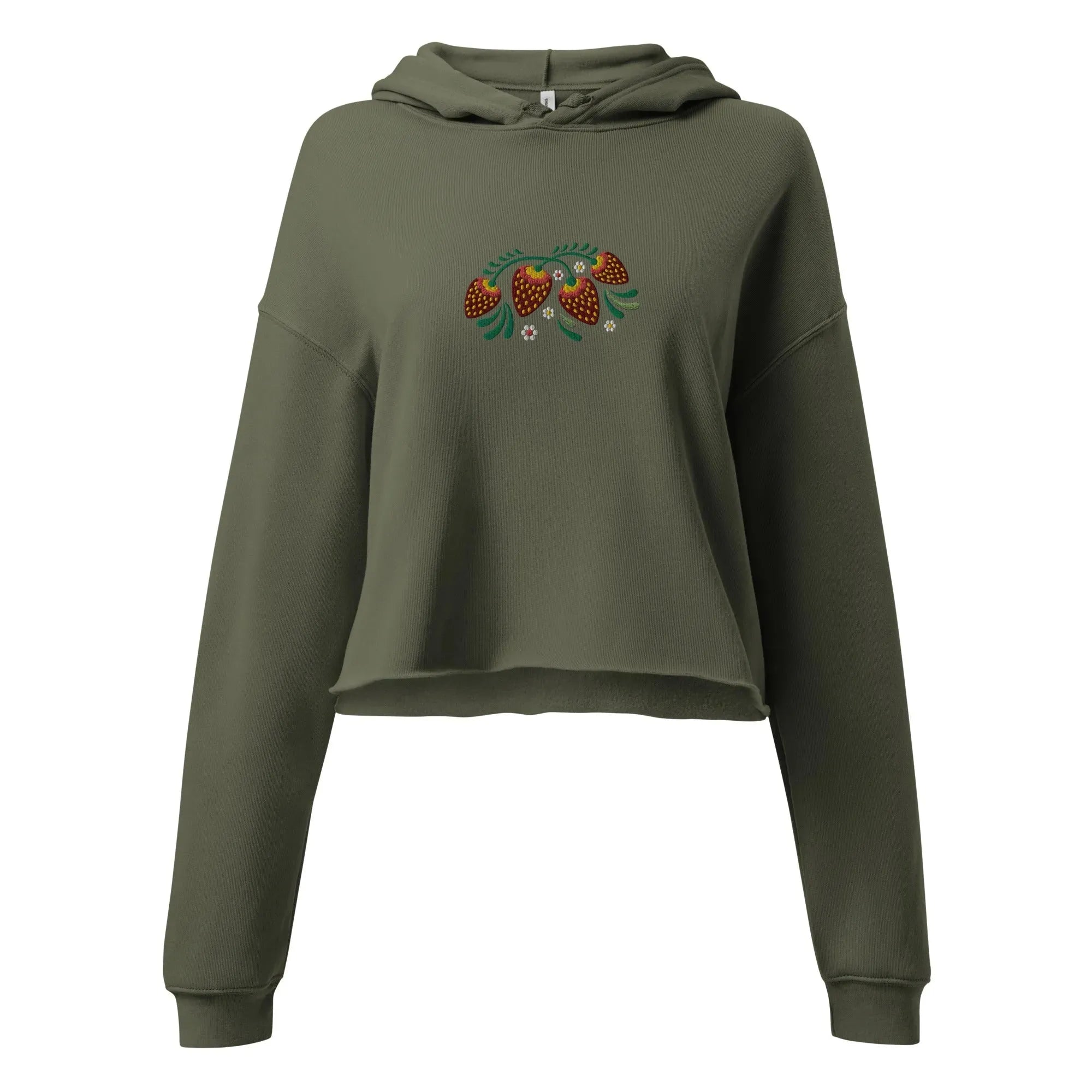 Russian Khokhloma Embroidered Cropped Hoodie - The Global Wanderer