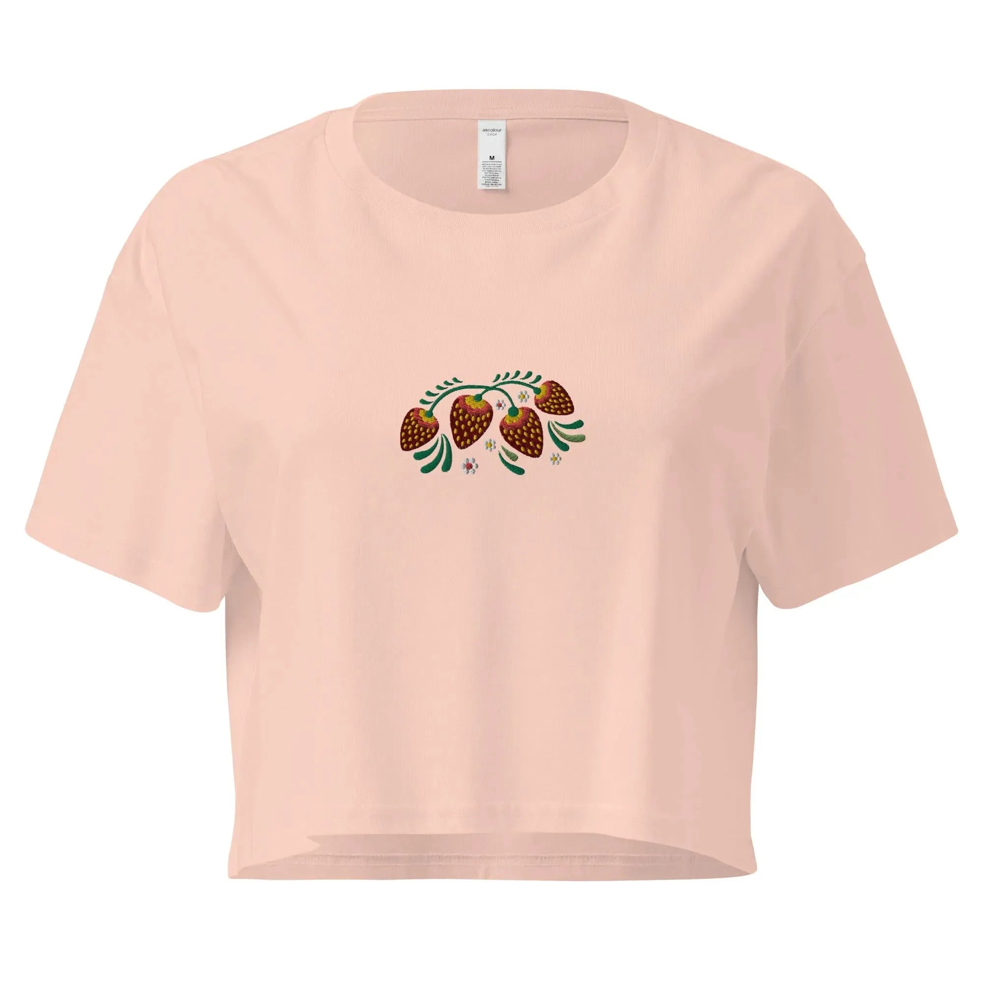 Russian Khokhloma Embroidered Cropped T-Shirt - The Global Wanderer