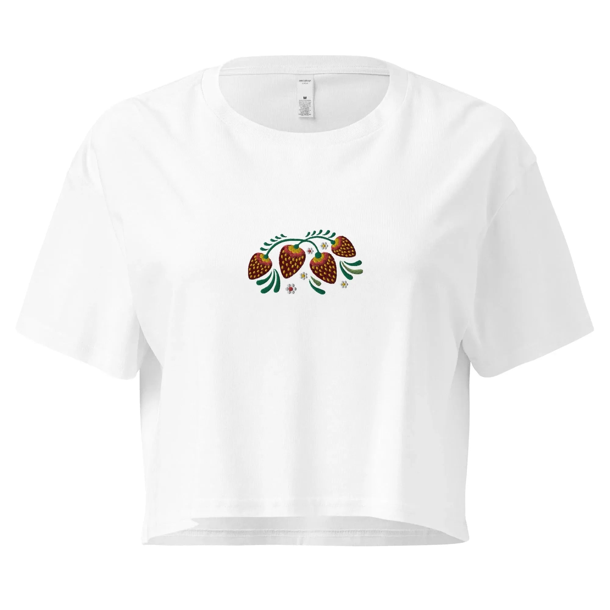 Russian Khokhloma Embroidered Cropped T-Shirt - The Global Wanderer