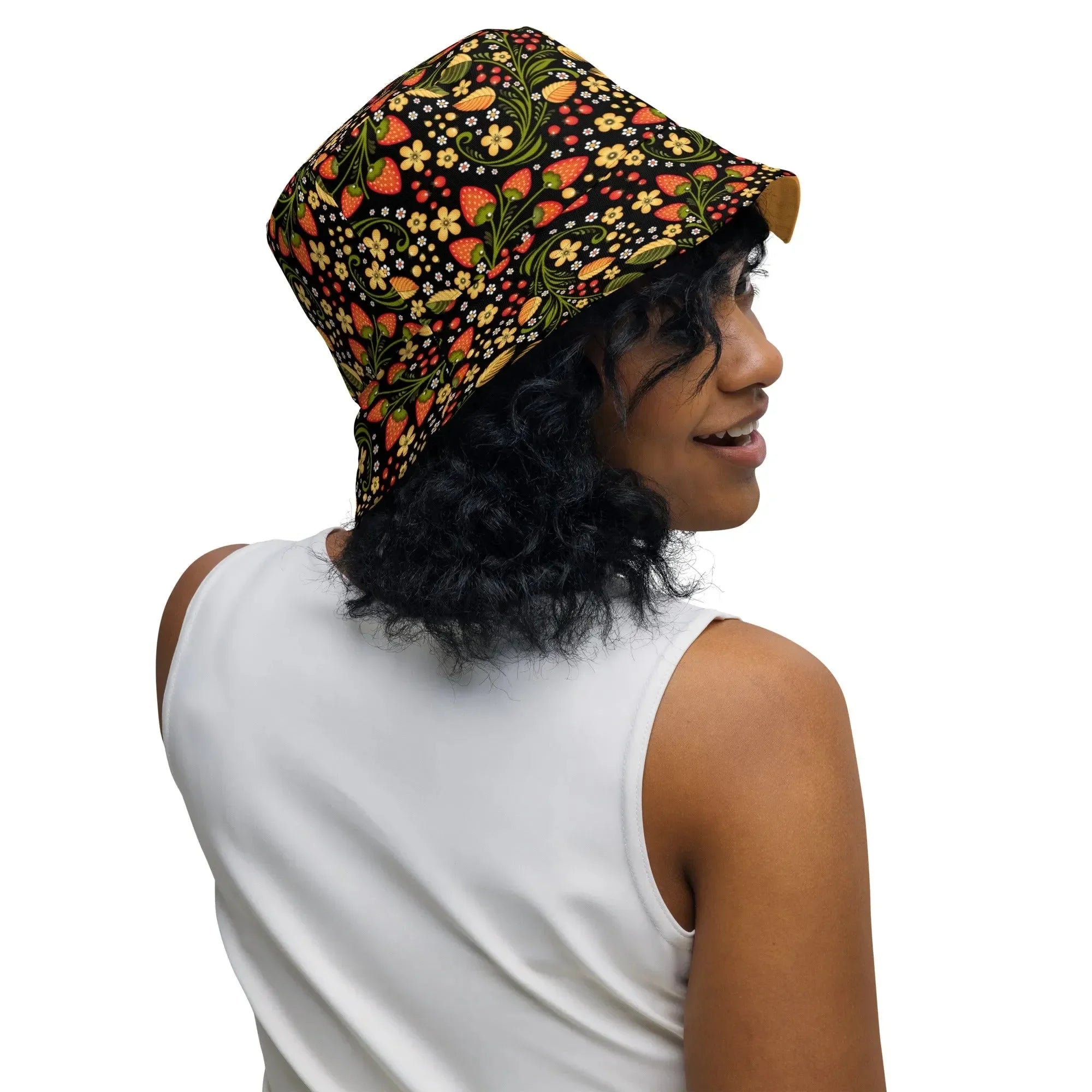 Russian Khokhloma Reversible Bucket Hat - The Global Wanderer