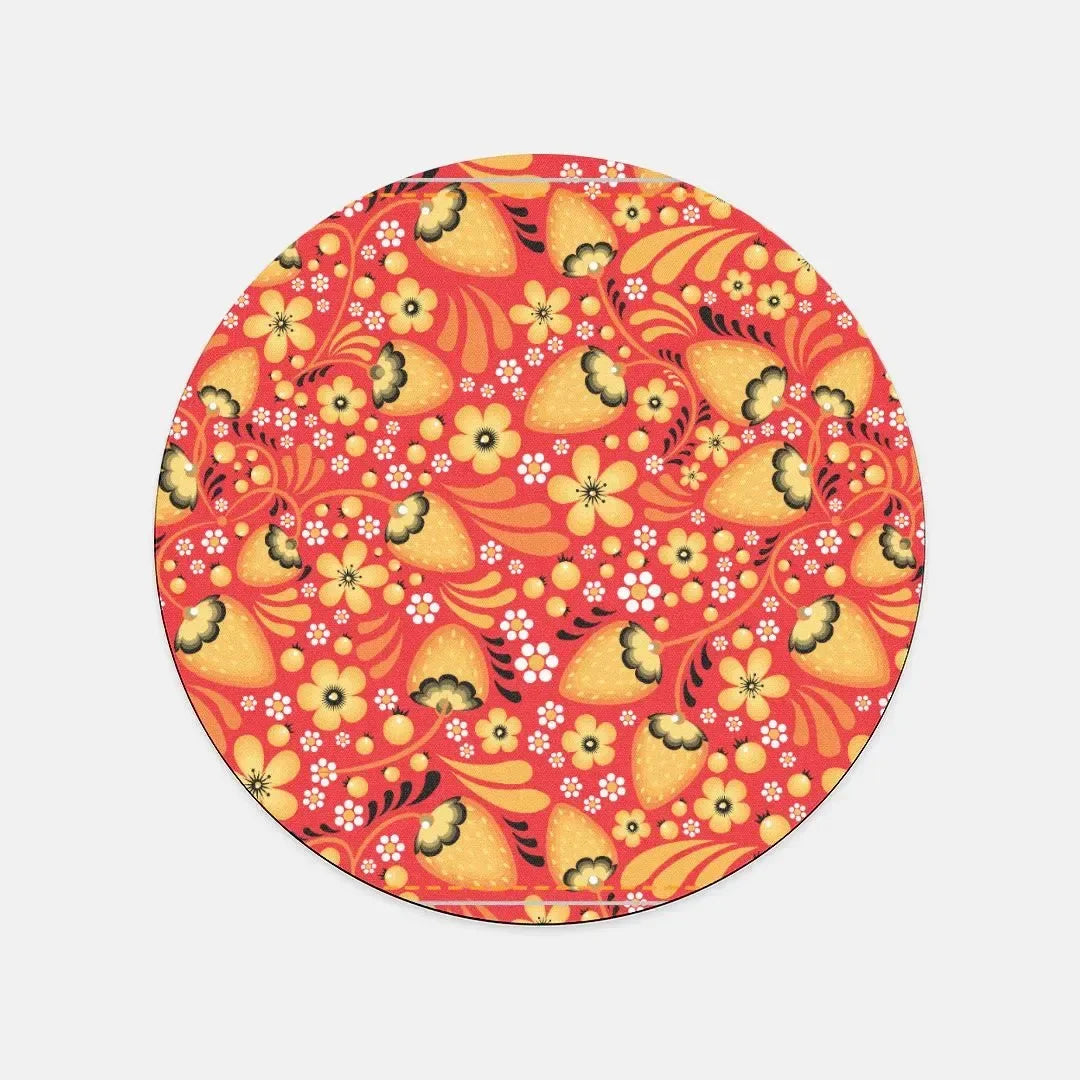 Russian Red Khokhloma Print Mouse Pad - The Global Wanderer