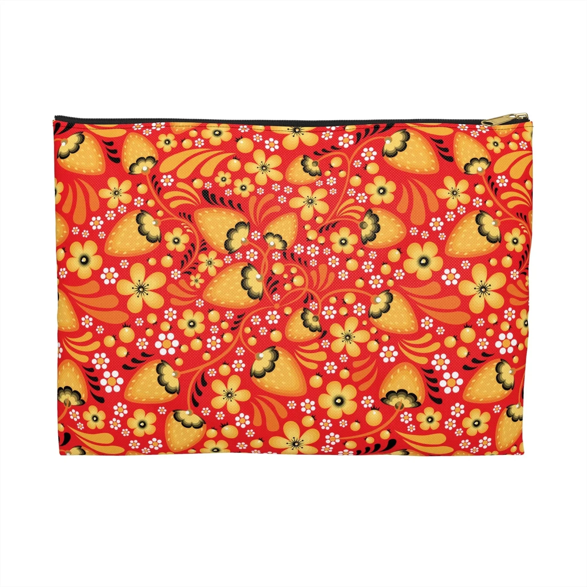 Russian Red Khokhloma Print Pouch - The Global Wanderer