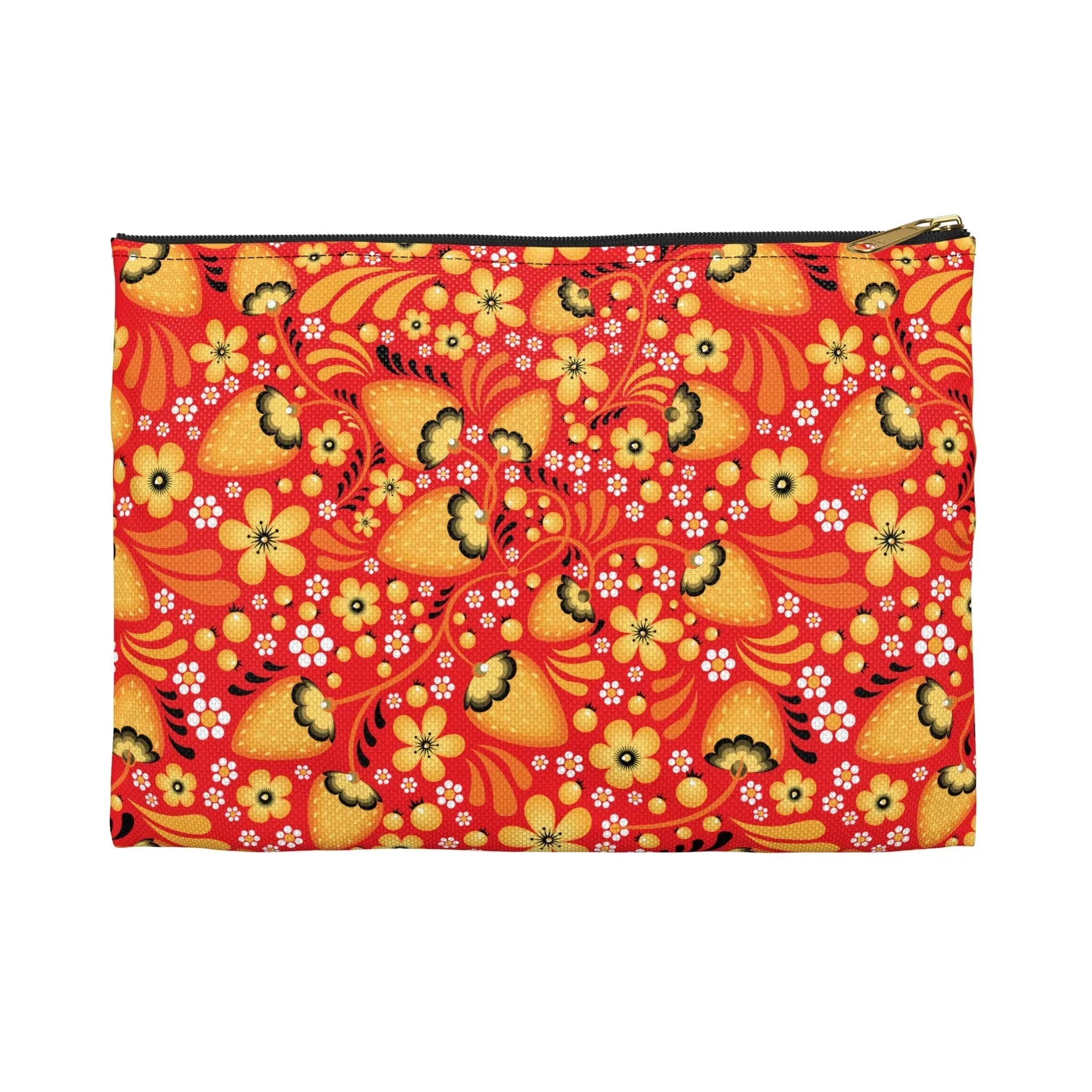 Russian Red Khokhloma Print Pouch - The Global Wanderer