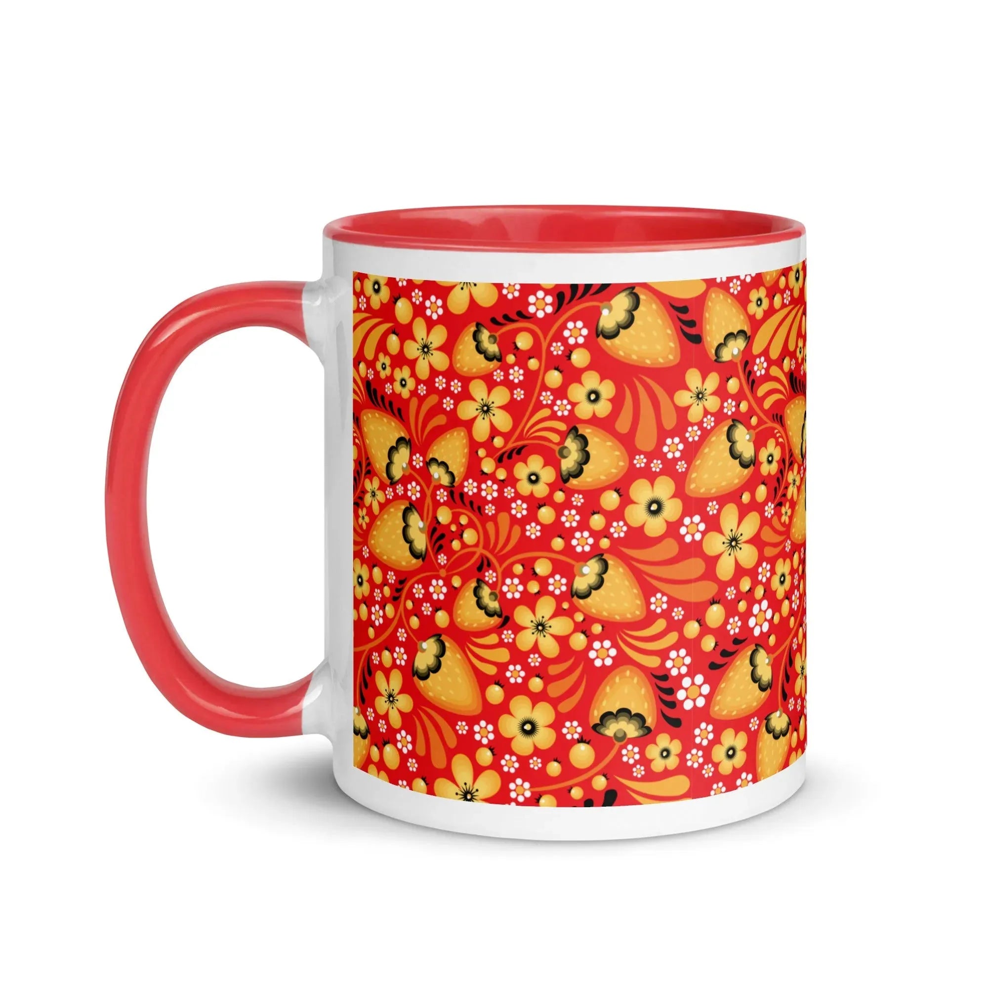 Russian Red Khokhloma Strawberry Mug - The Global Wanderer