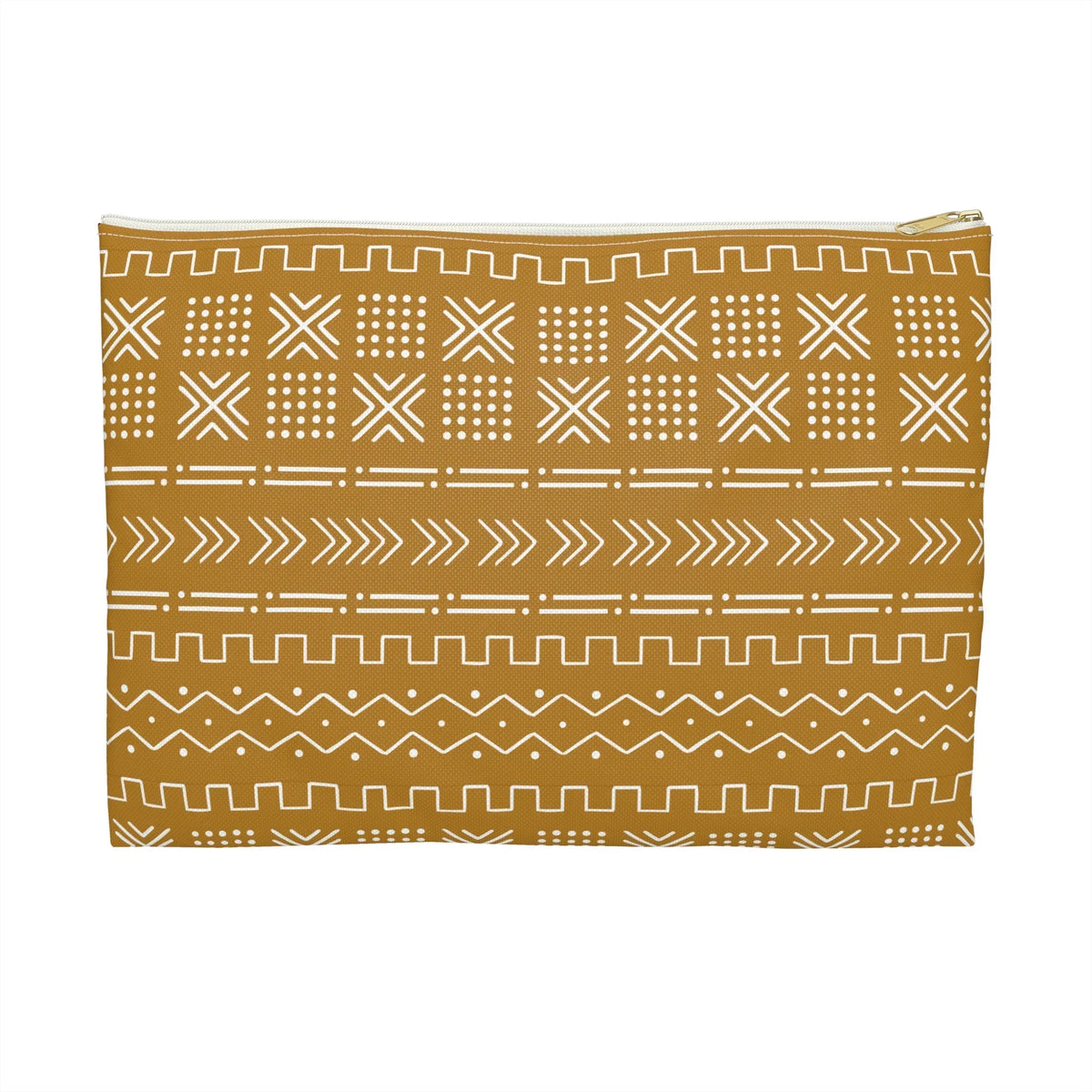 Savanna Ochre Mud Cloth Flat Pouch - The Global Wanderer