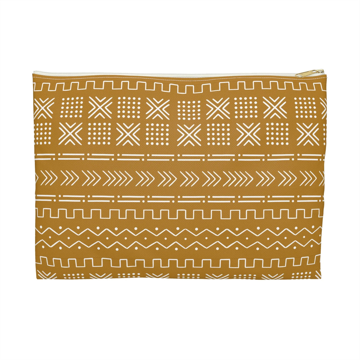 Savanna Ochre Mud Cloth Flat Pouch - The Global Wanderer