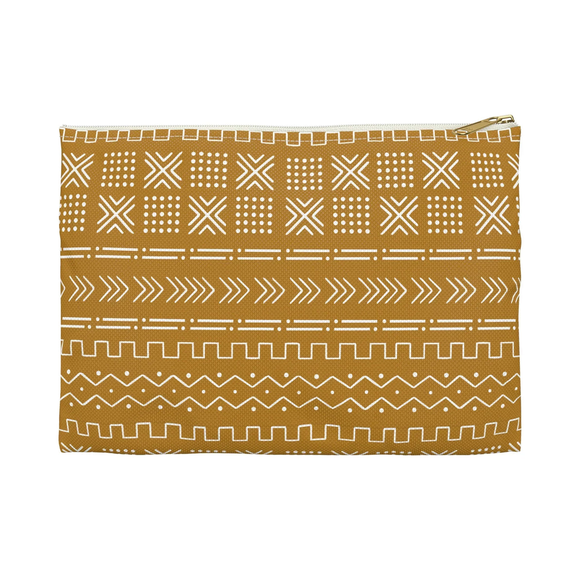 Savanna Ochre Mud Cloth Flat Pouch - The Global Wanderer