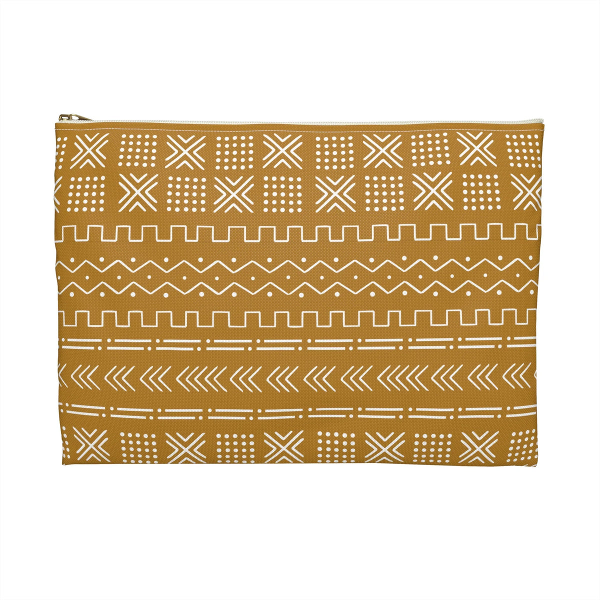 Savanna Ochre Mud Cloth Flat Pouch - The Global Wanderer