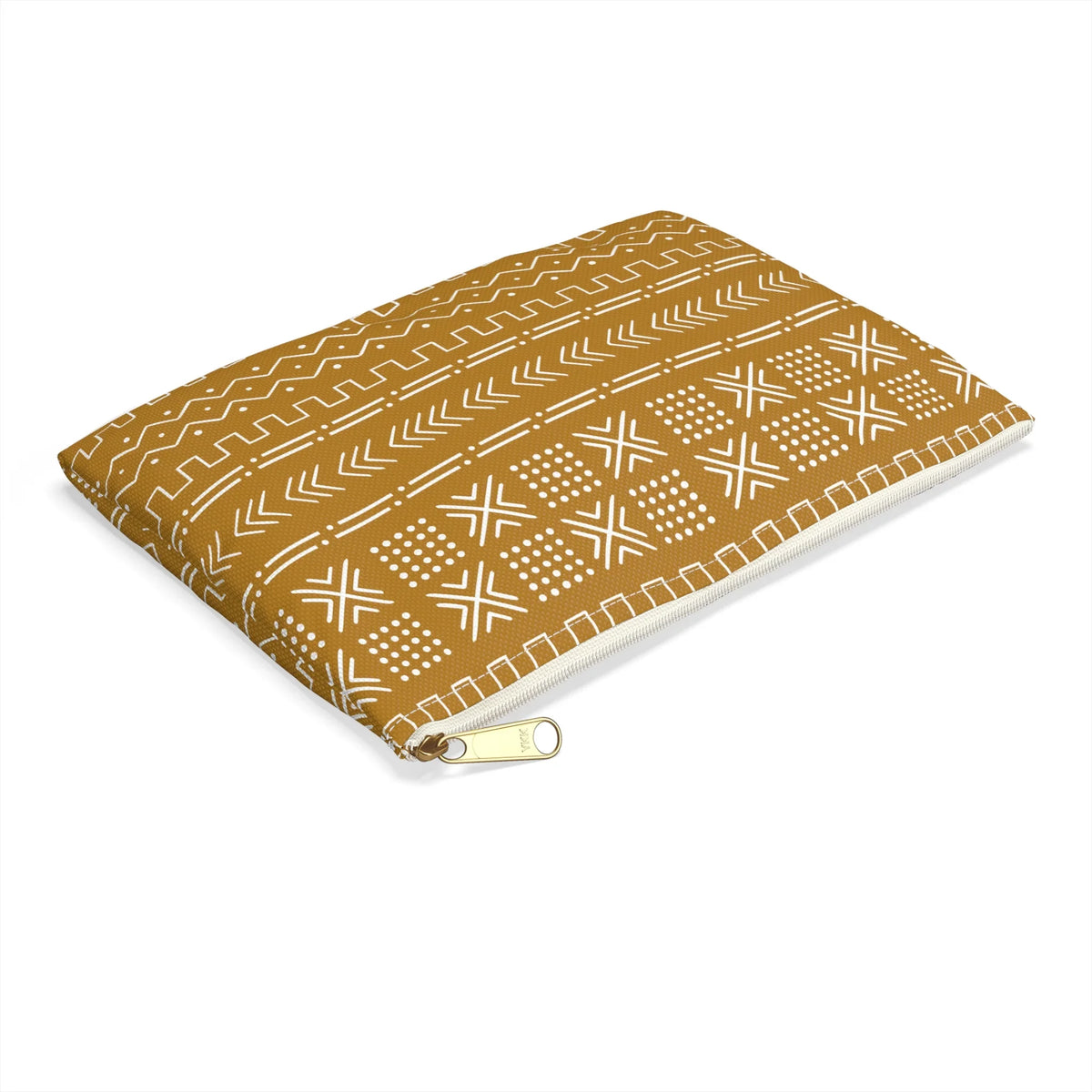 Savanna Ochre Mud Cloth Flat Pouch - The Global Wanderer