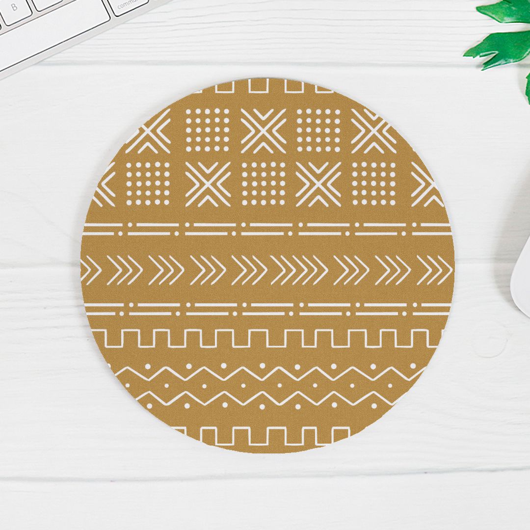 Savanna Ochre Mud Cloth Mouse Pad - The Global Wanderer