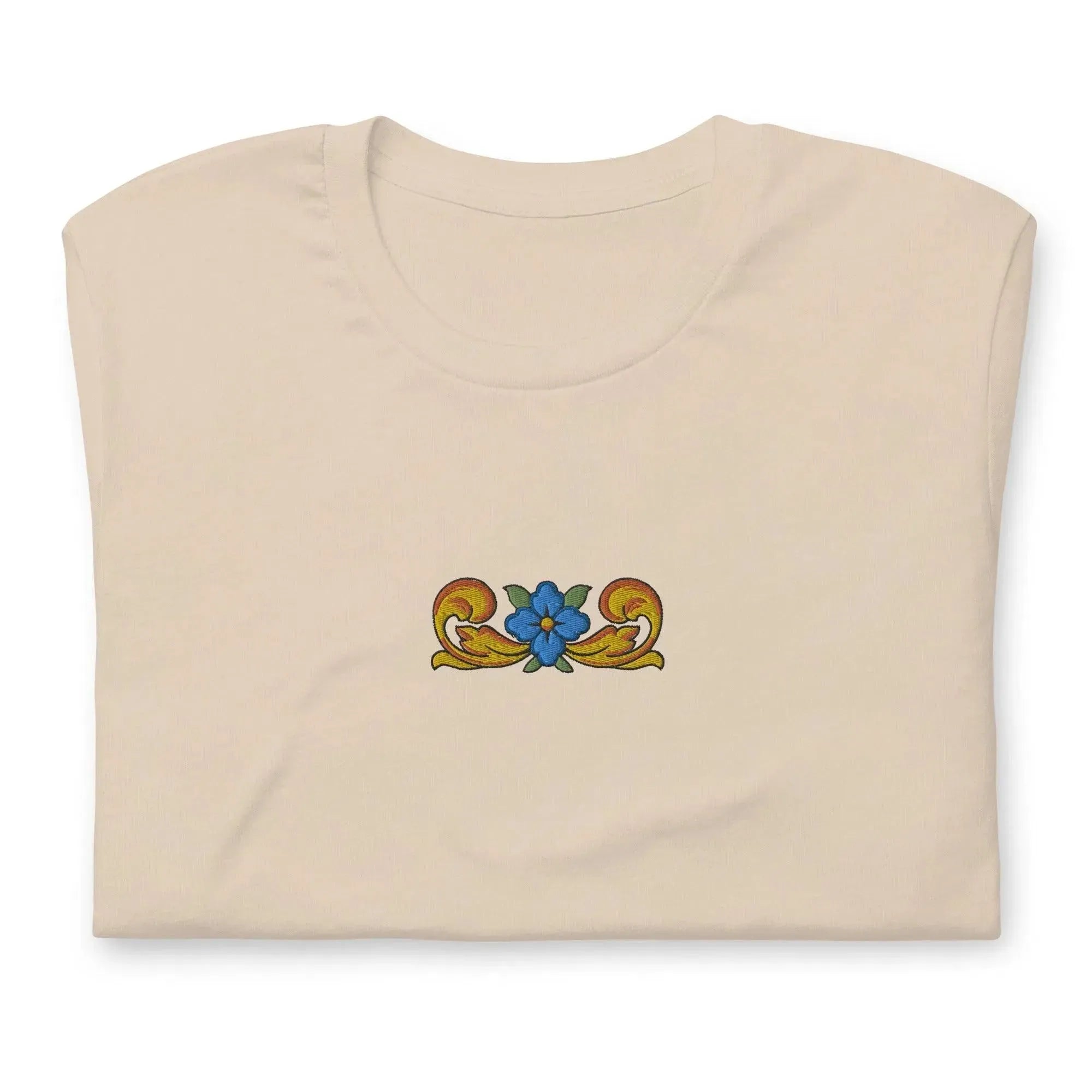 Sicilian Tile Embroidered T-shirt - The Global Wanderer