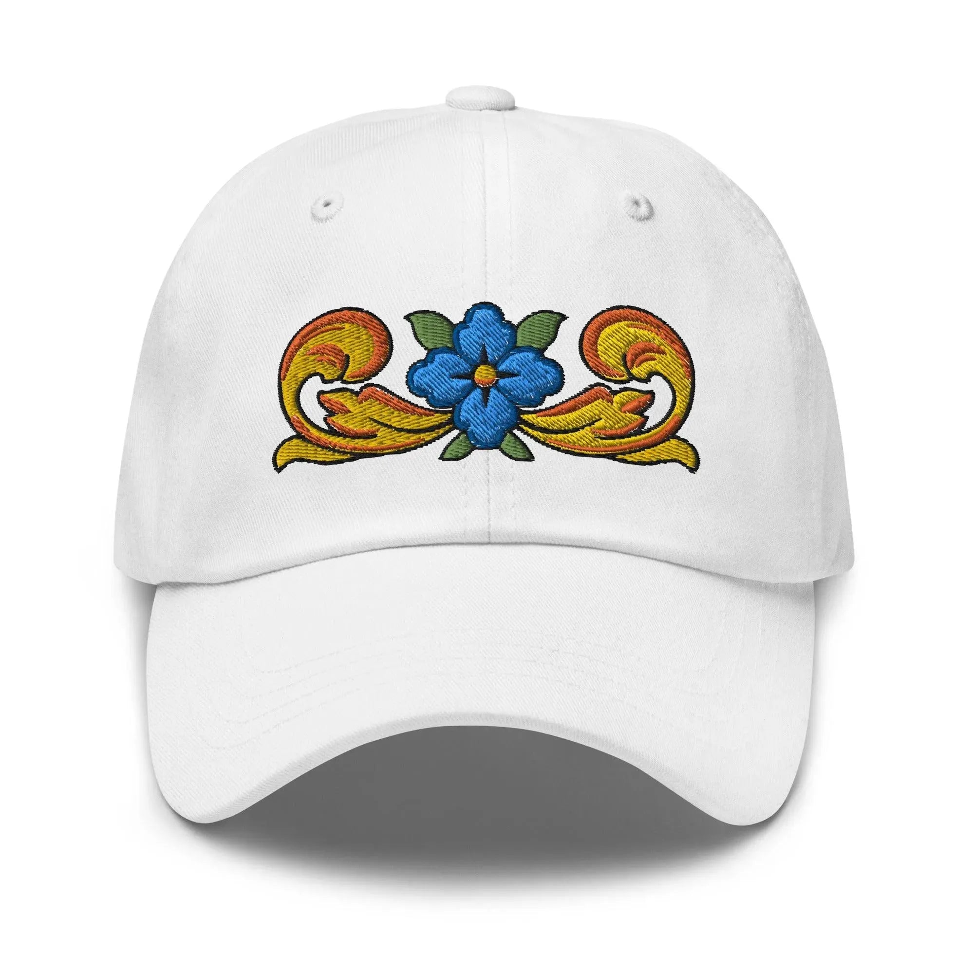 Sicilian Tile Motif Embroidered Dad hat - The Global Wanderer