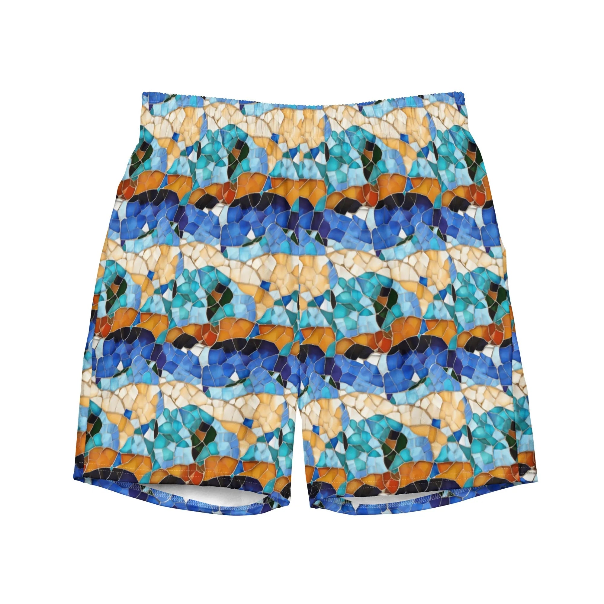 Sitges Tilewave Mosaic Recycled Swim Trunks - The Global Wanderer