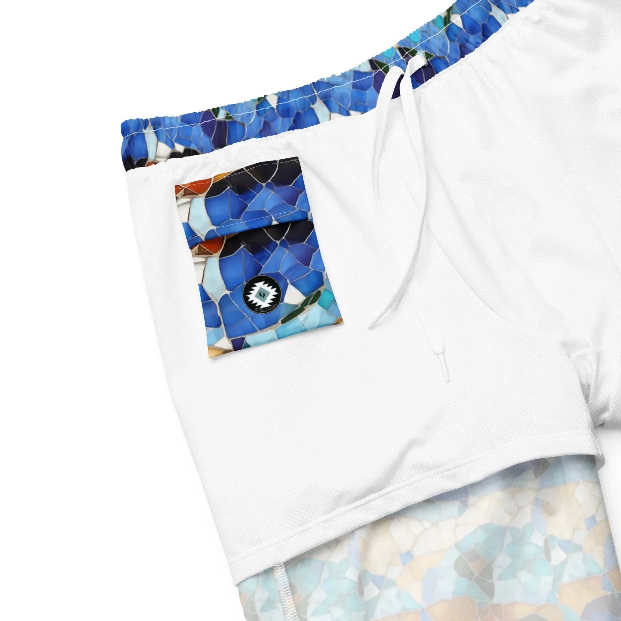 Sitges Tilewave Mosaic Recycled Swim Trunks - The Global Wanderer