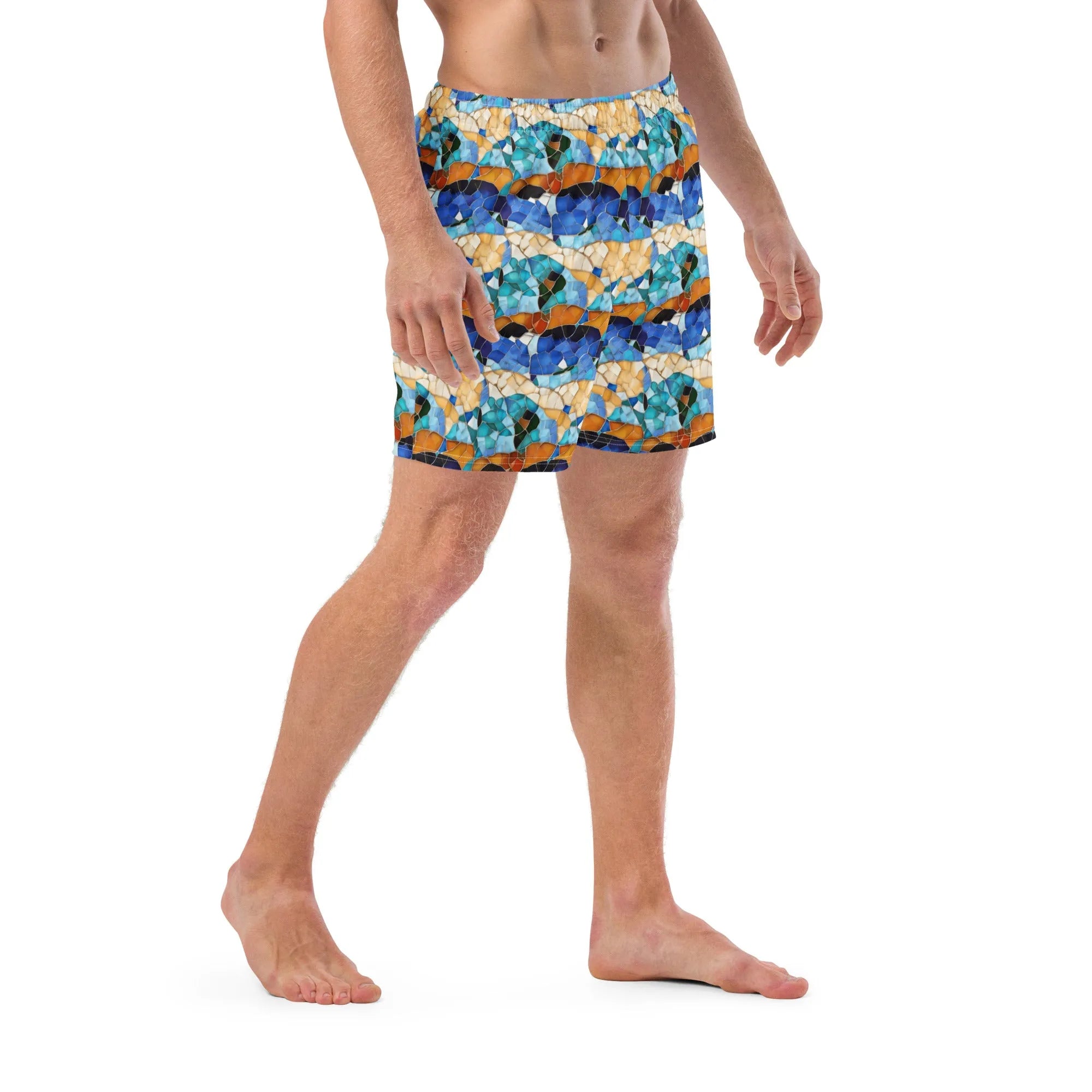 Sitges Tilewave Mosaic Recycled Swim Trunks - The Global Wanderer