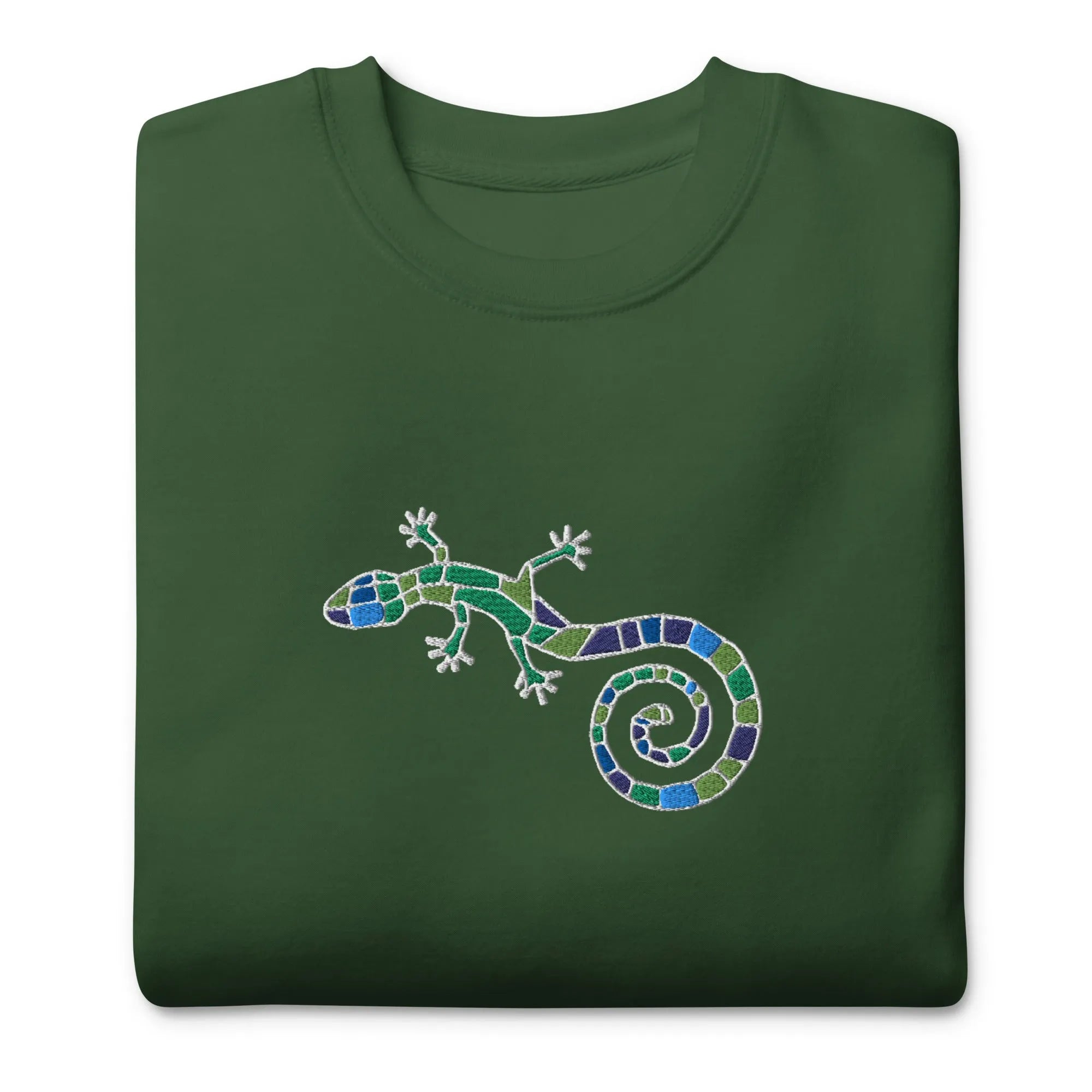Spanish Mosaic Lizard Embroidered Sweatshirt - The Global Wanderer