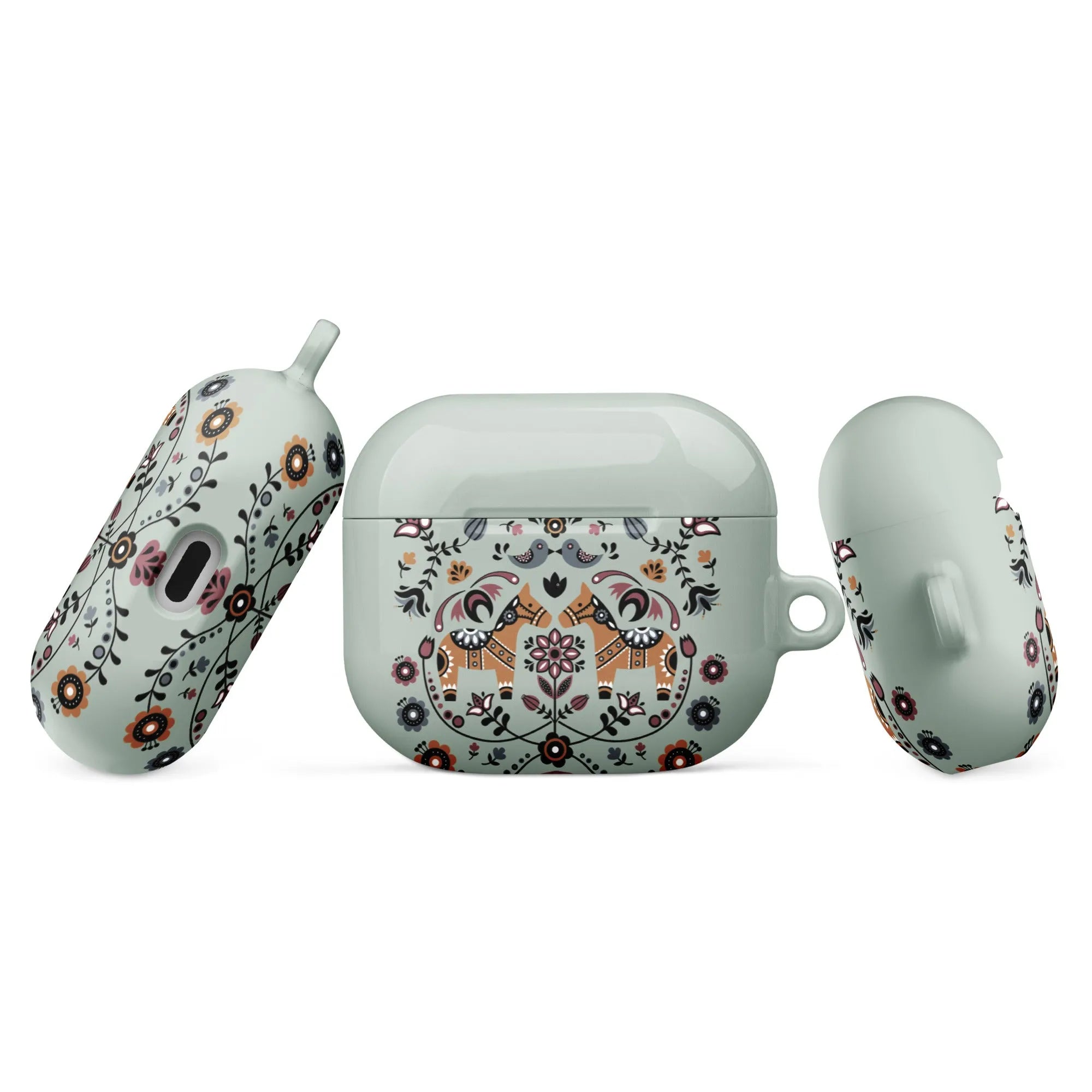 Swedish Dala Horse AirPod 3 Case - Green - The Global Wanderer
