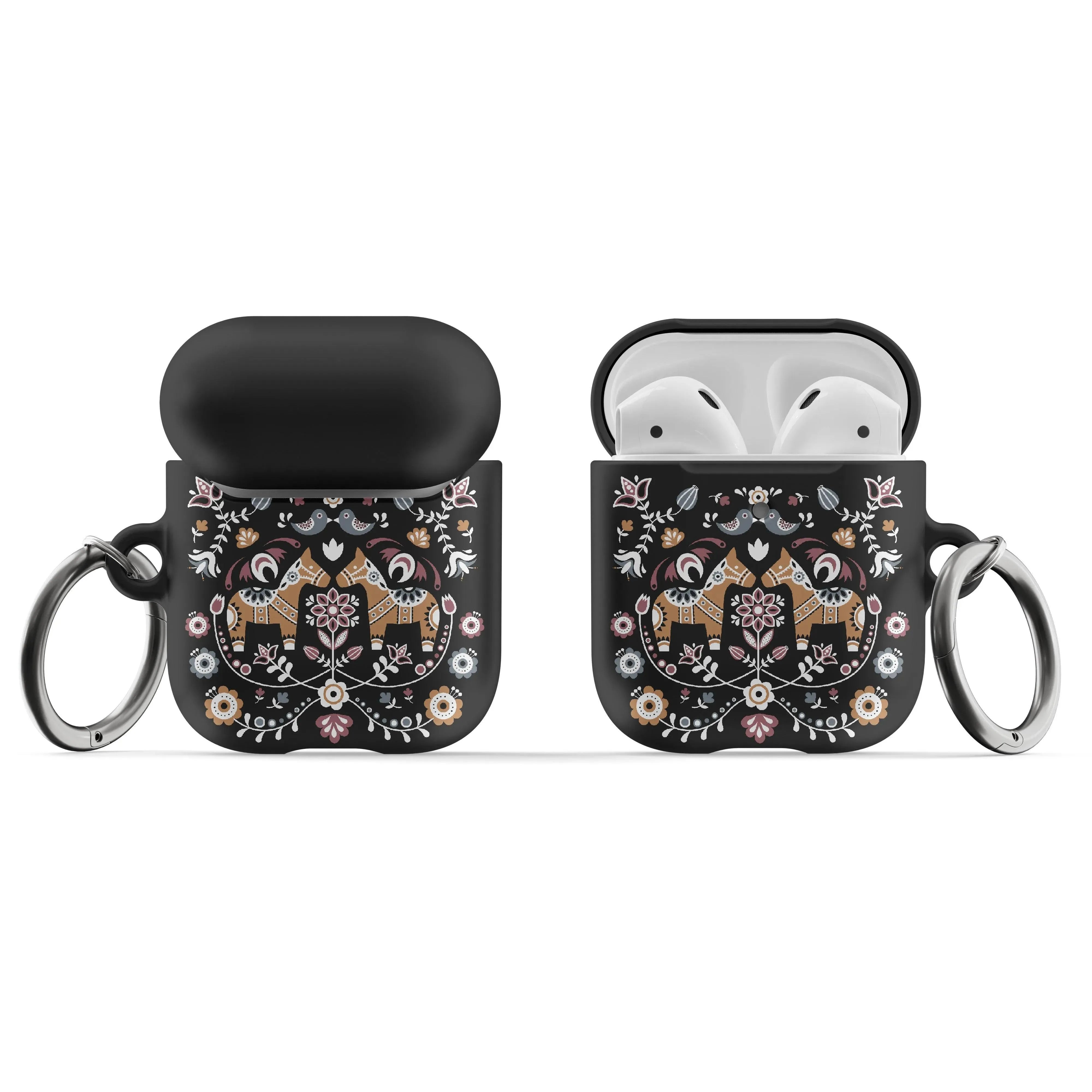 Swedish Dala Horse AirPod Pro Case - Black - The Global Wanderer
