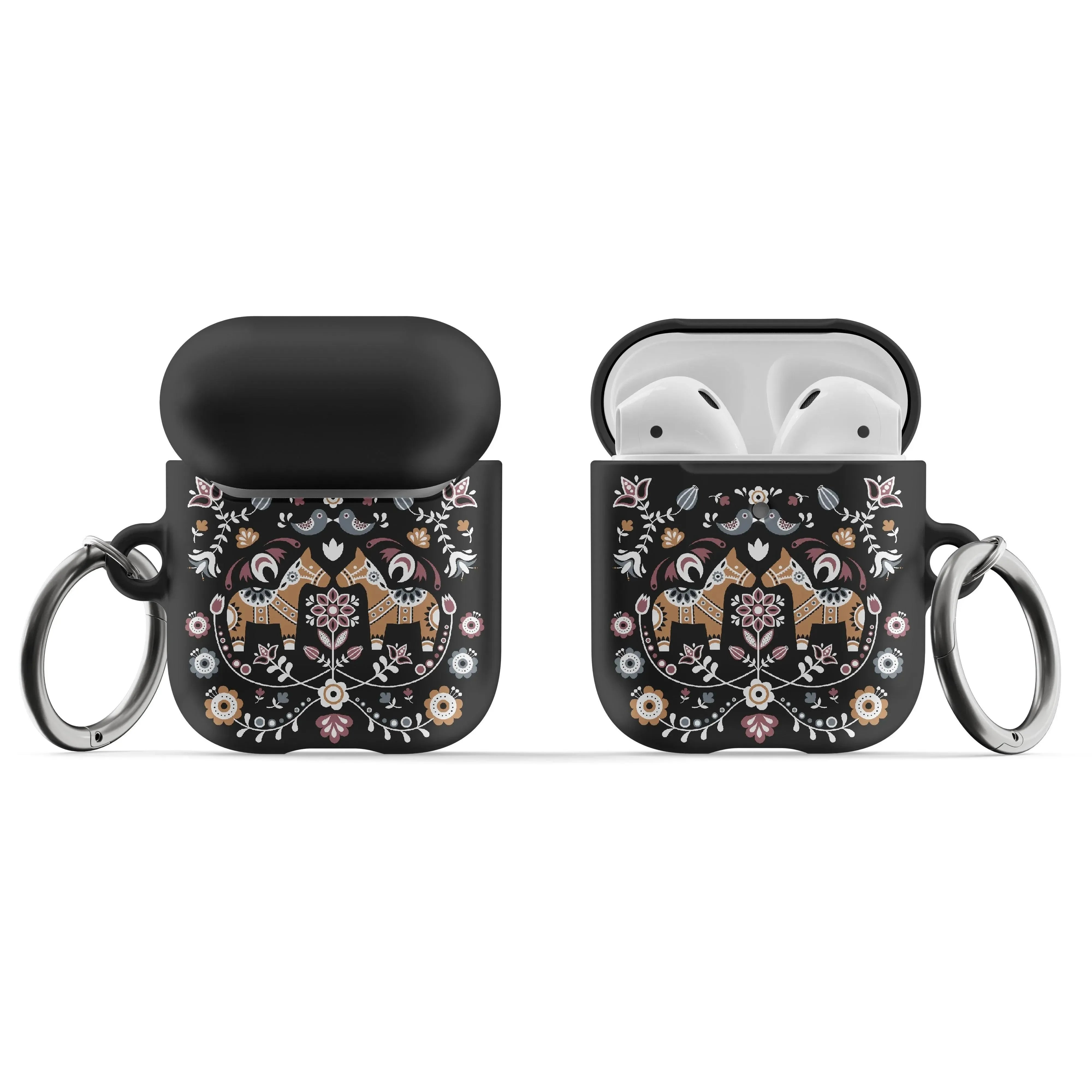 Swedish Dala Horse AirPod Pro Case - Black - The Global Wanderer