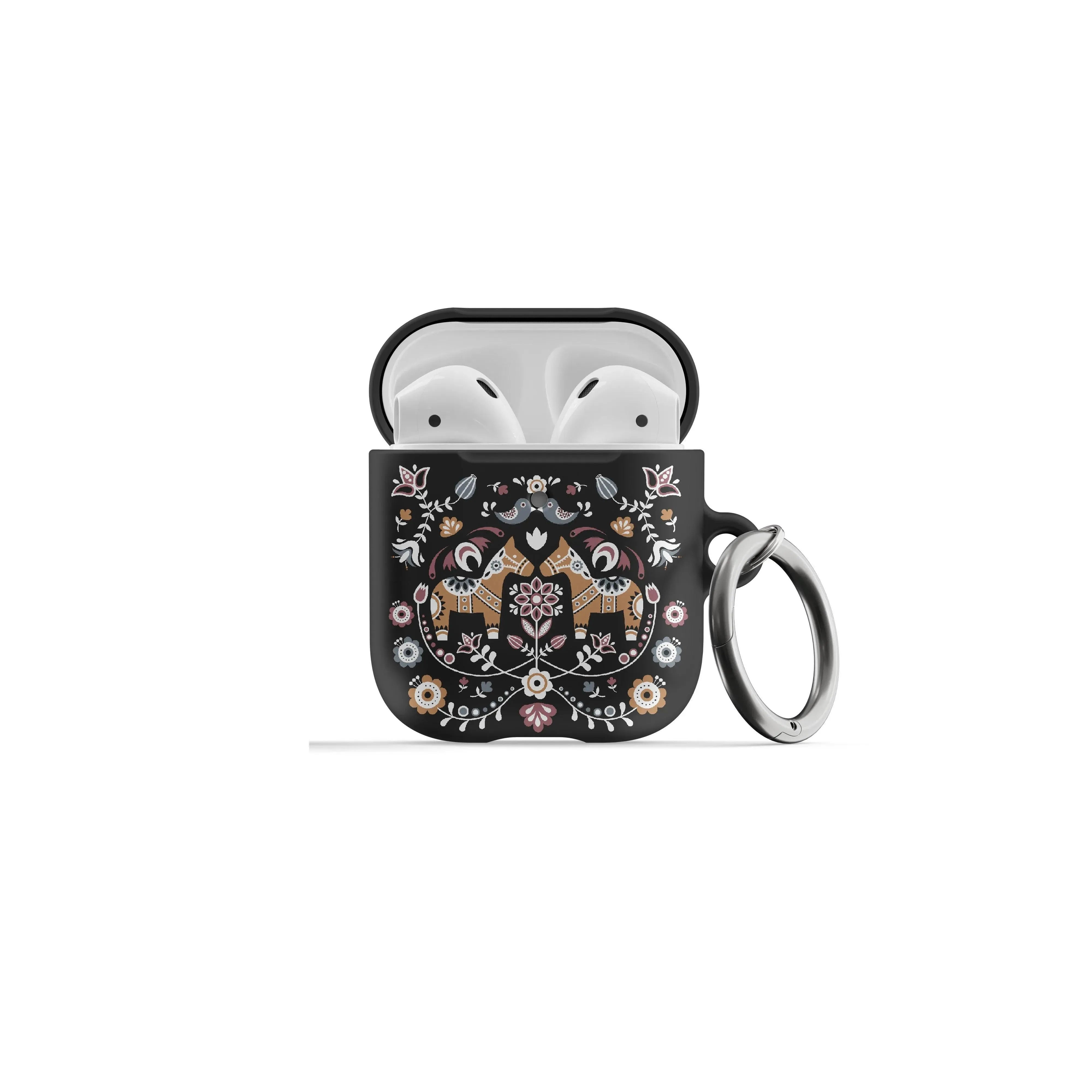 Swedish Dala Horse AirPod Pro Case - Black - The Global Wanderer
