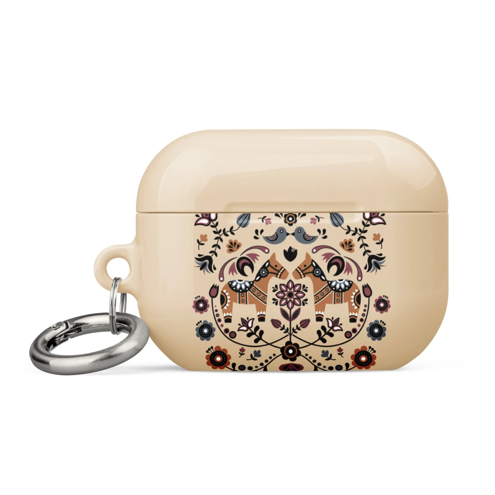 Swedish Dala Horse AirPod Pro 2 Case - Beige - The Global Wanderer