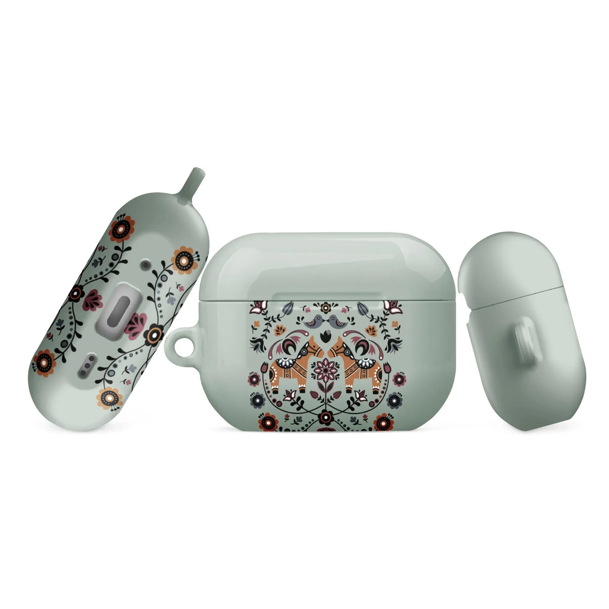 Swedish Dala Horse AirPod Pro 2 Case - Green - The Global Wanderer