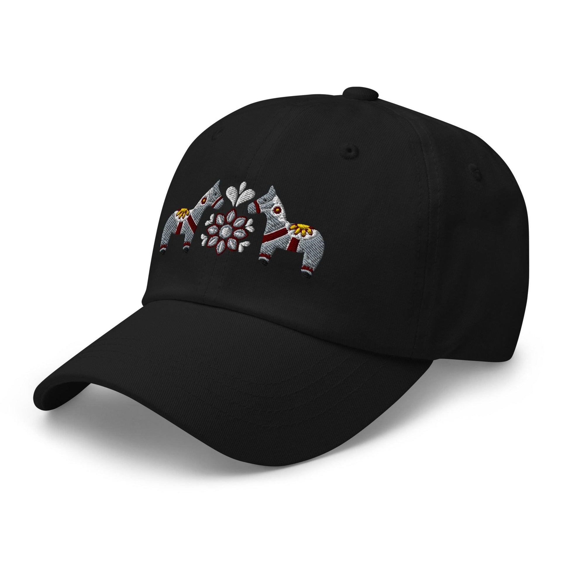 Swedish Dala Horse Embroidered Dad Hat - Gray - The Global Wanderer