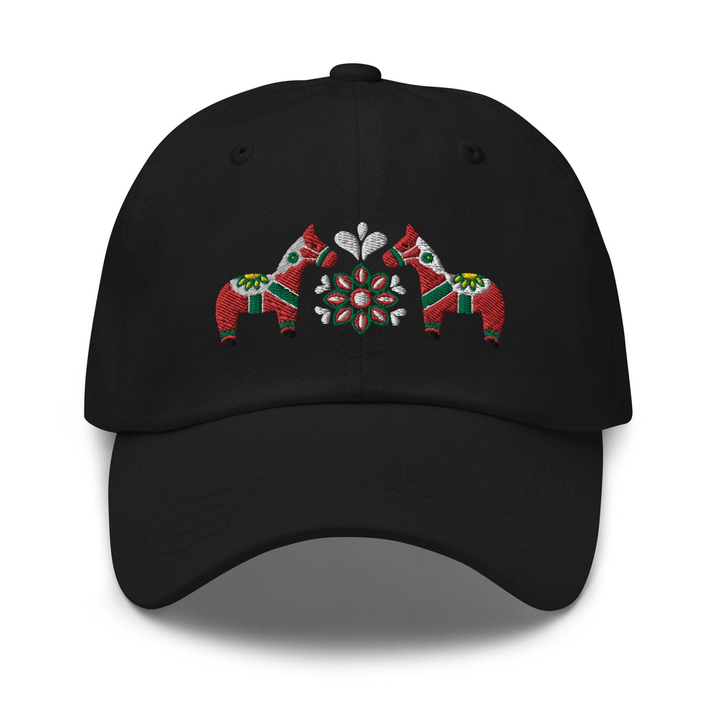 Swedish Dala Horse Embroidered Dad Hat - Red - The Global Wanderer