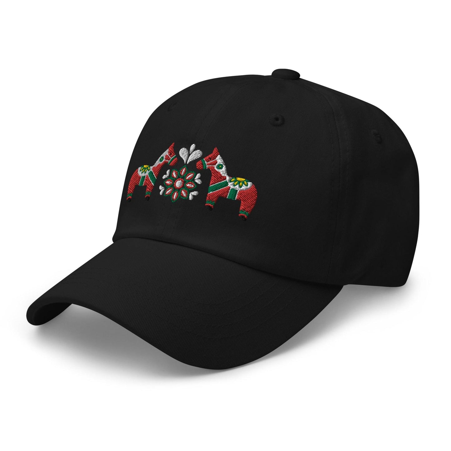 Swedish Dala Horse Embroidered Dad Hat - Red - The Global Wanderer
