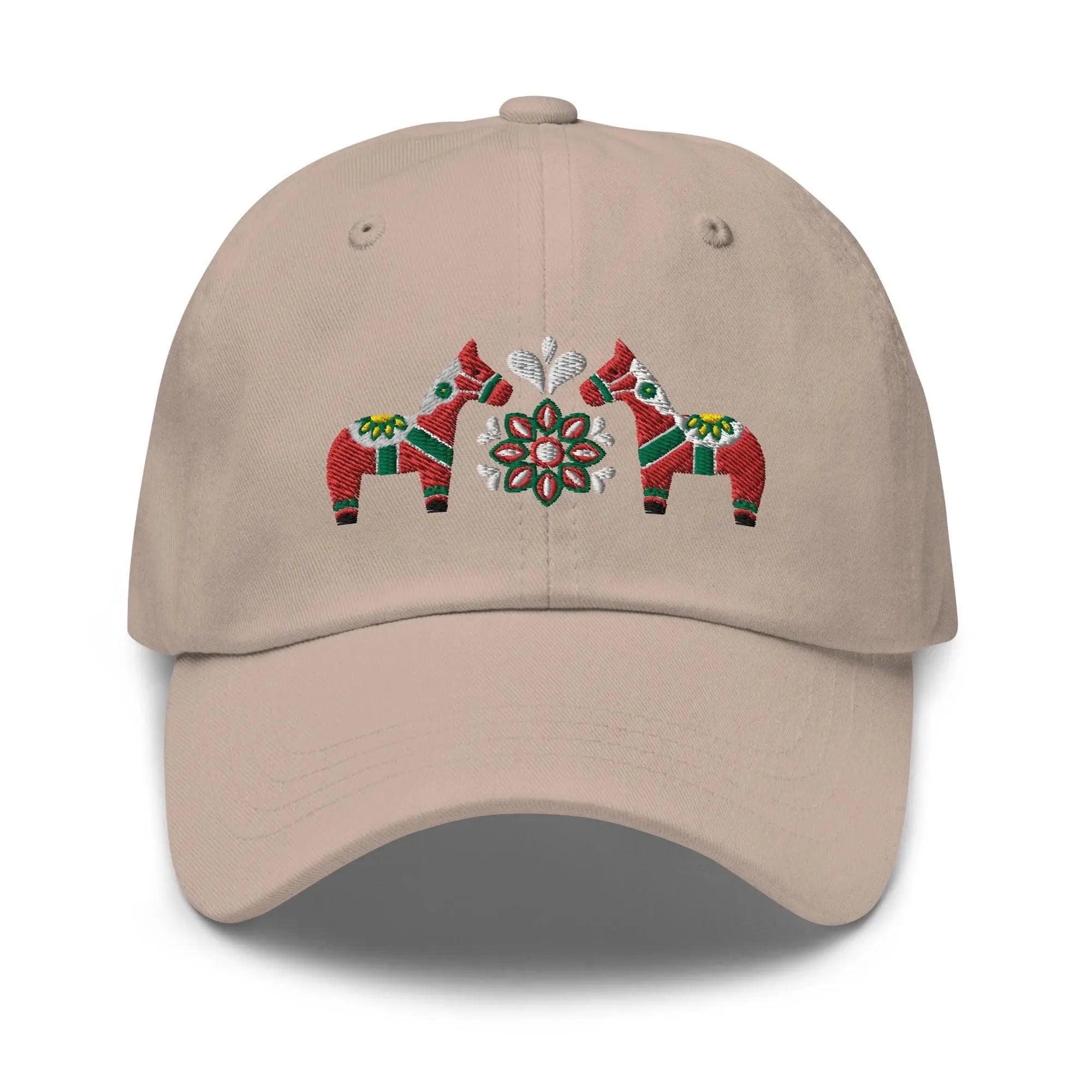 Swedish Dala Horse Embroidered Dad Hat - Red - The Global Wanderer