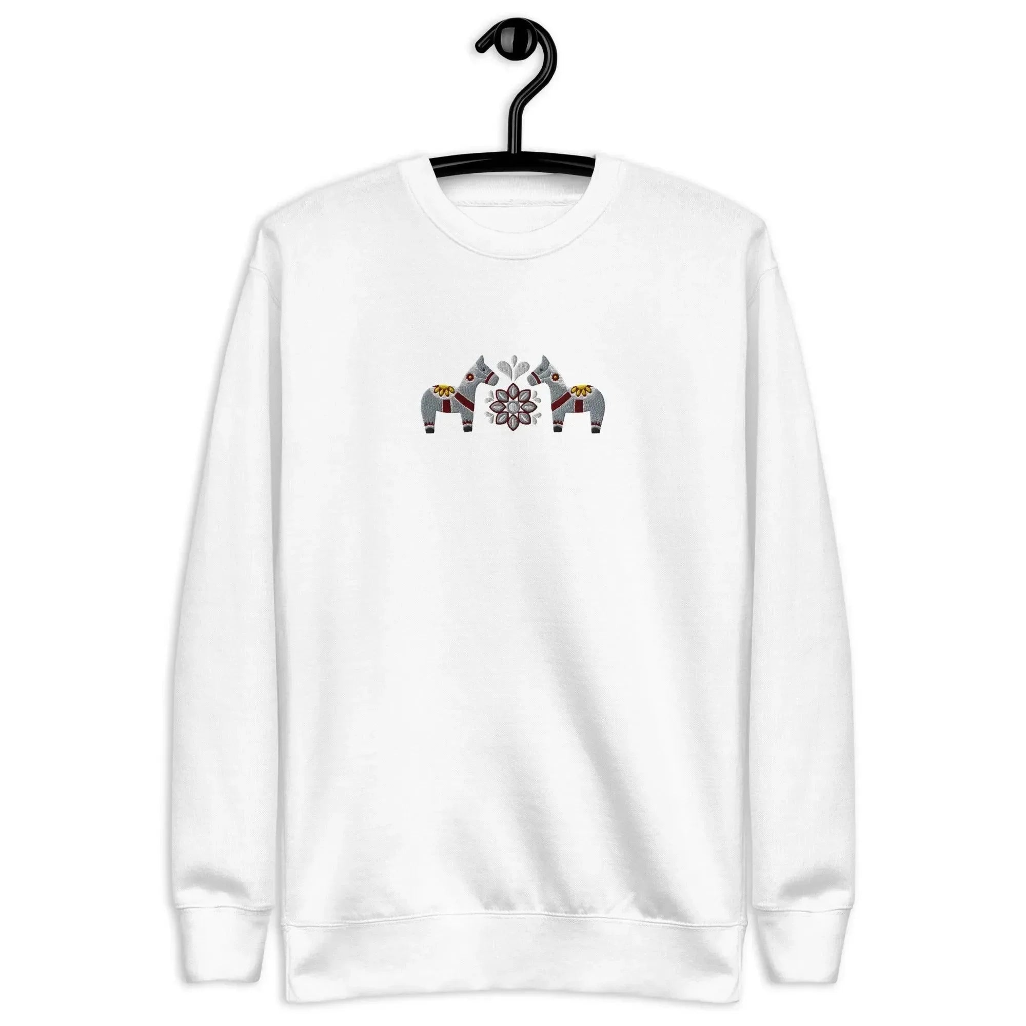 Swedish Gray Dala Horse Sweatshirt - Embroidered - The Global Wanderer