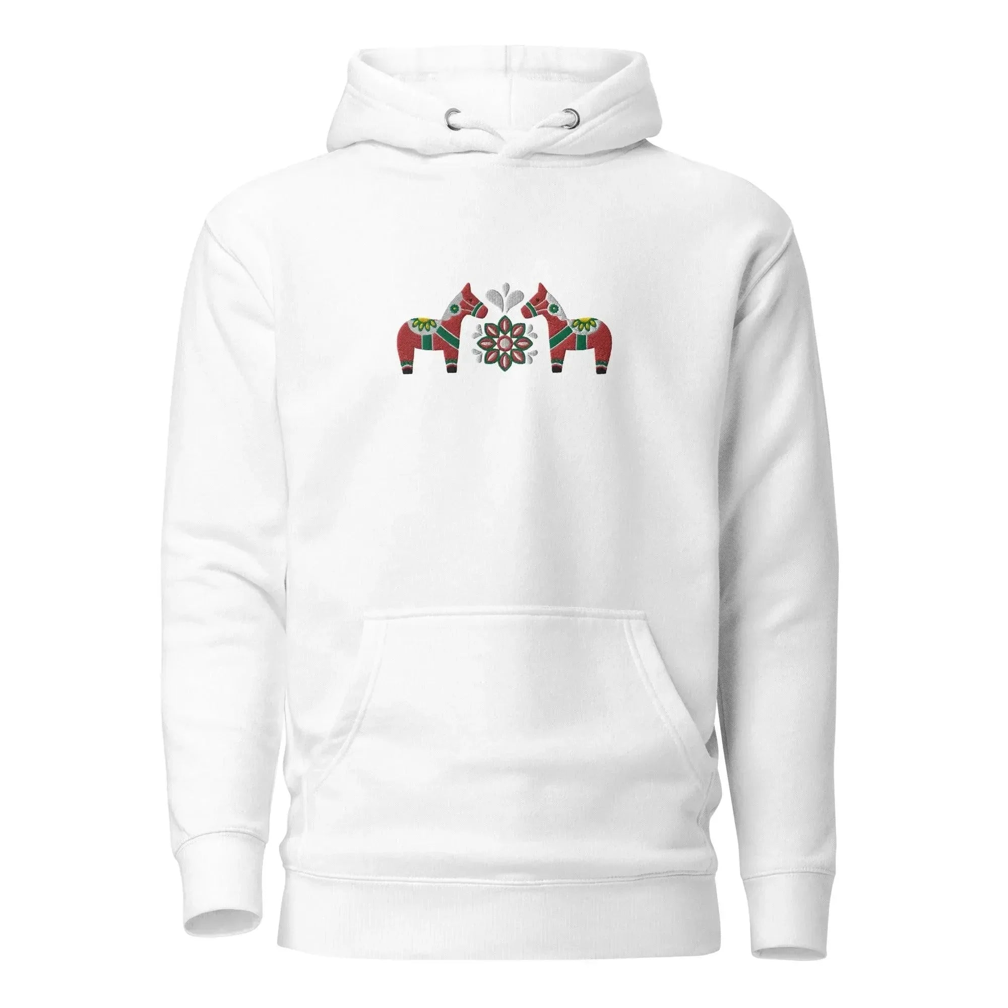 Swedish Red Dala Horse Embroidered Hoodie - The Global Wanderer