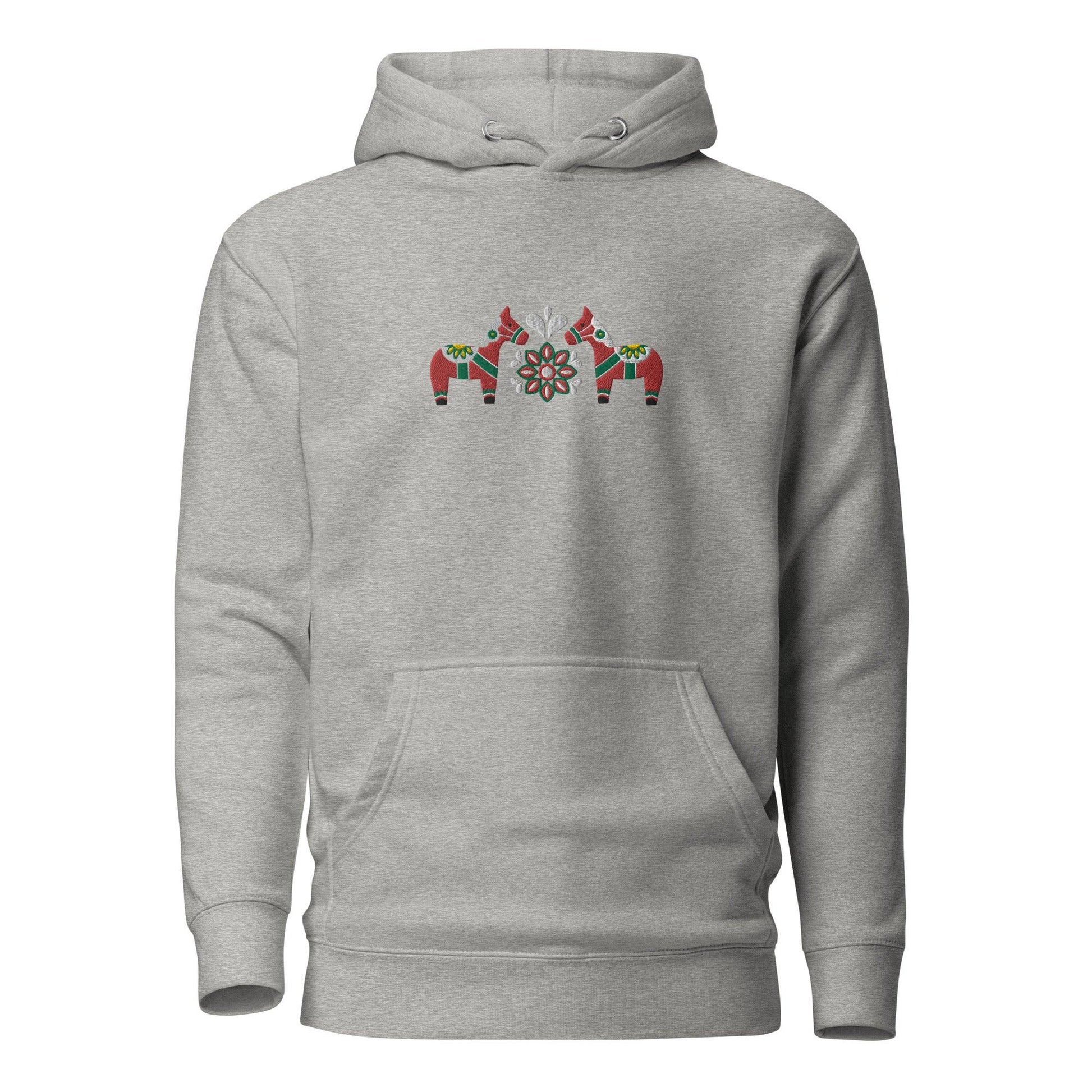 Swedish Red Dala Horse Embroidered Hoodie - The Global Wanderer