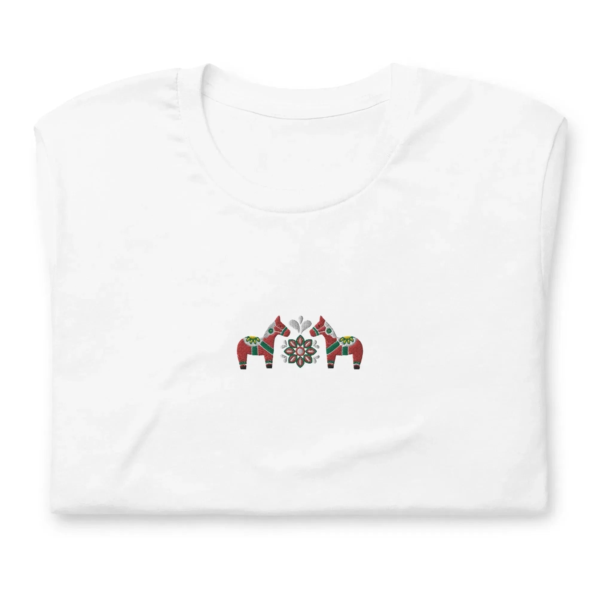Swedish Red Dala Horse Embroidered T-Shirt - The Global Wanderer